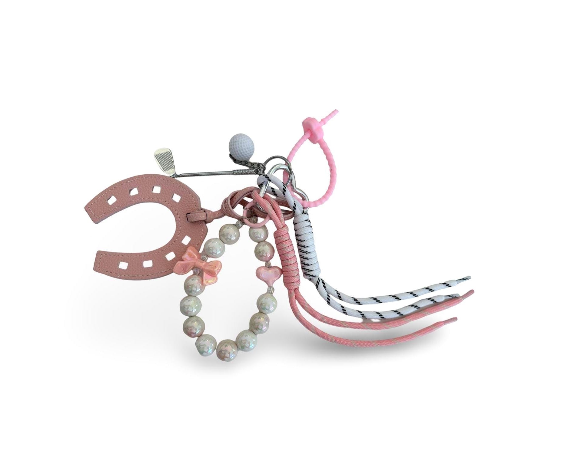 Hufeisen | Anhänger für Tasche oder Schlüssel | Taschenschmuck Taschenanhänger Bag Charm rosa