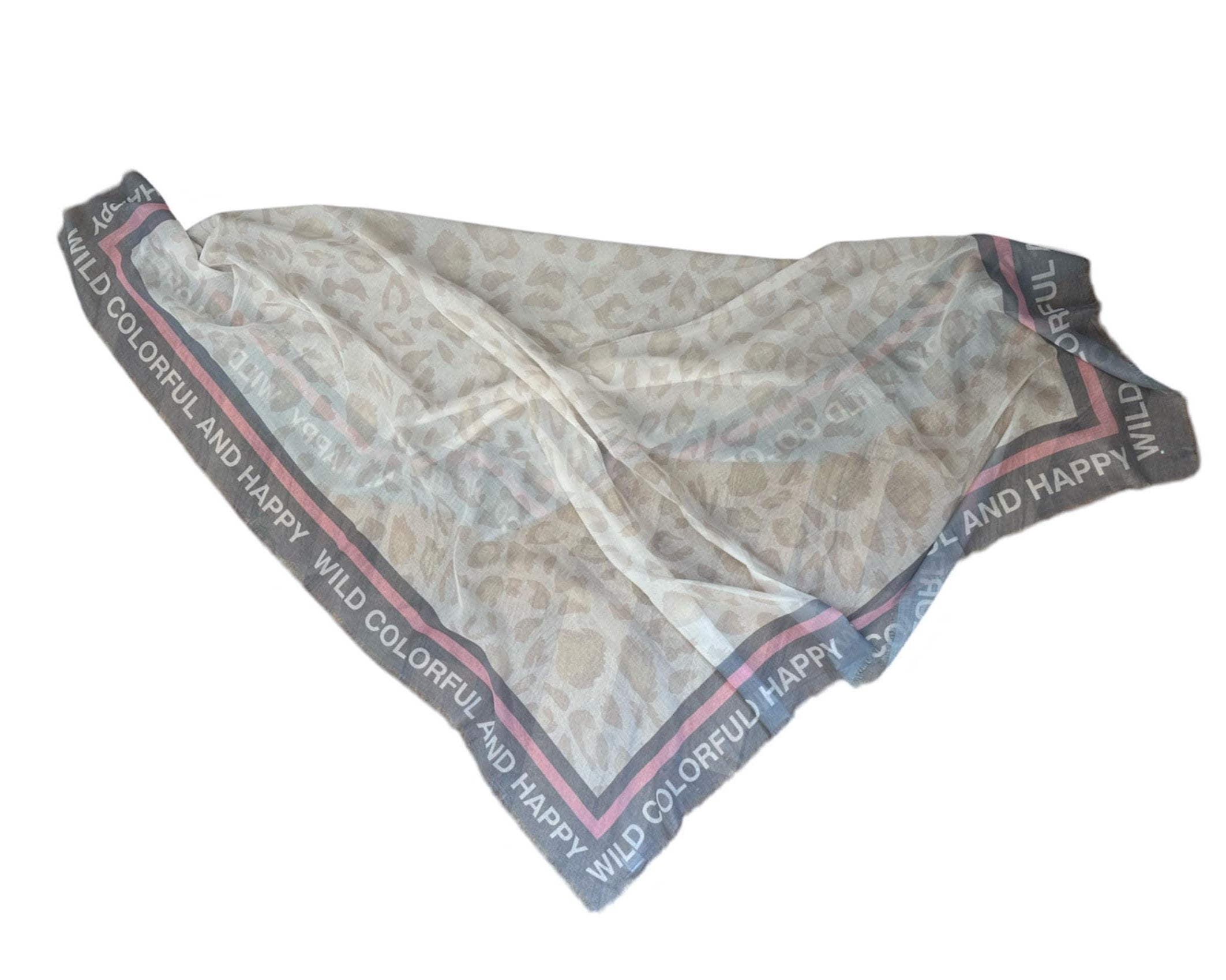 Tuch | Leo Viscosetuch | Sommertuch | Pink grau