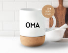 Tasse mit Kork | Mom, Dad, Oma, Opa | Keramiktasse Muttertag Vatertag | Smile, Happy, Hero, Love, Rock, Punk, Dream, Relax