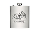 Flachmann für Skifahrer | personalisiertes Geschenk | Edelstahl Trinkflasche | Lasergravur