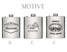 Flachmann für Skifahrer | personalisiertes Geschenk | Edelstahl Trinkflasche | Lasergravur