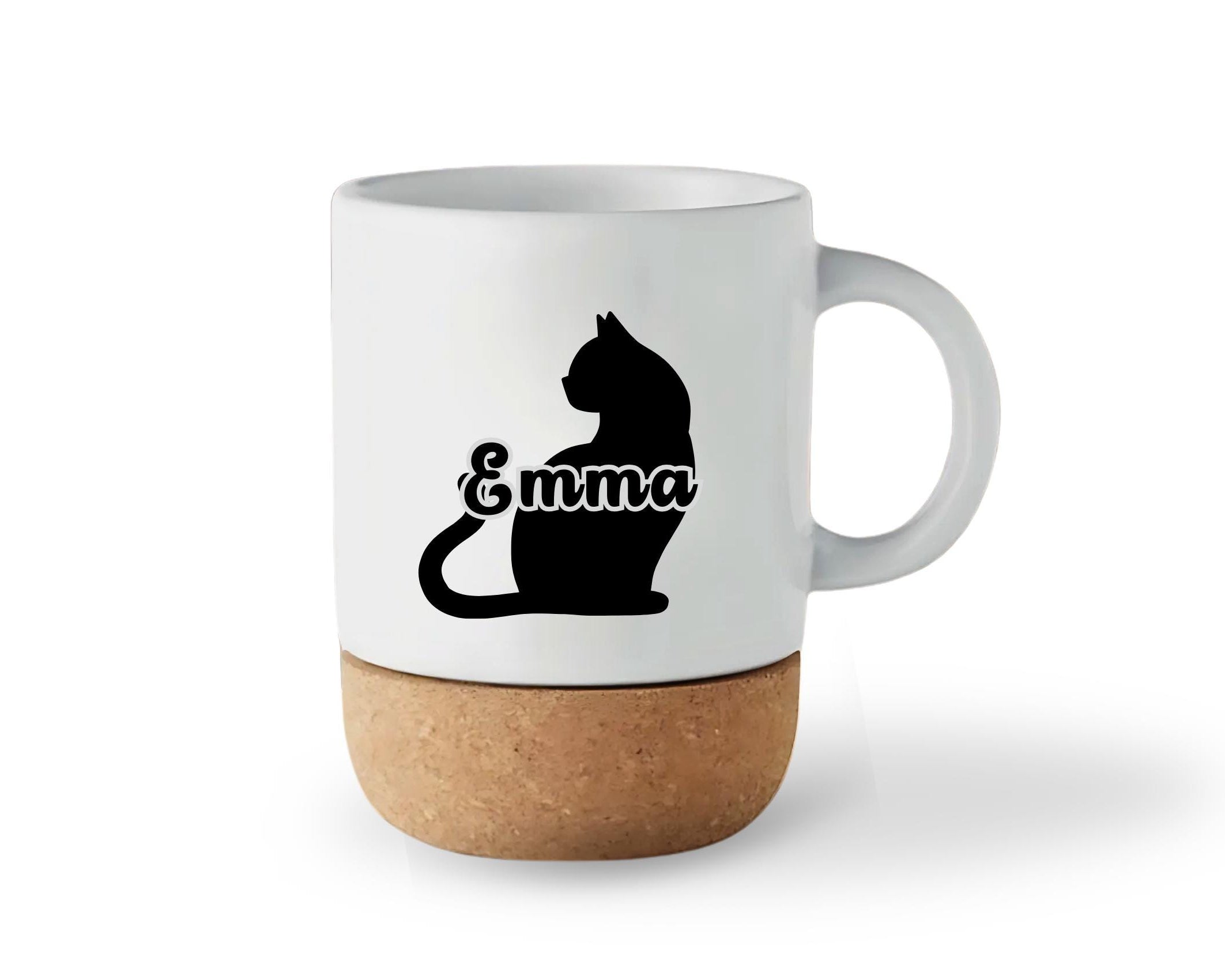 Tasse mit Kork | personalisiert | Katze Katzentasse | Keramiktasse Kork Name | Geschenk Cat Mom