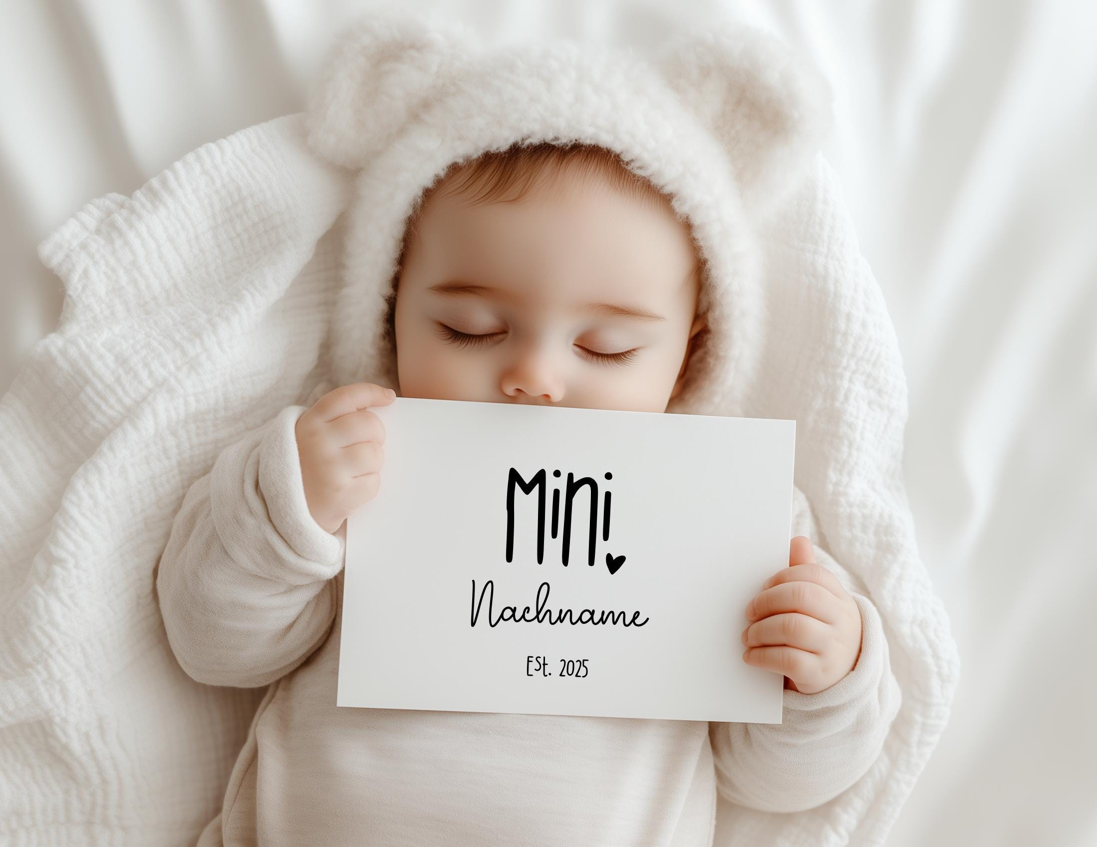 Baby Body - personalisiert mit Name und Jahreszahl | MINI Name Est. | in diversen Größen und Schriftfarben