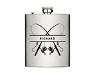 Flachmann für Angler | personalisiertes Geschenk | Edelstahl Trinkflasche | Lasergravur Name | Angeln
