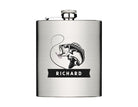 Flachmann für Angler | personalisiertes Geschenk | Edelstahl Trinkflasche | Lasergravur Name | Angeln