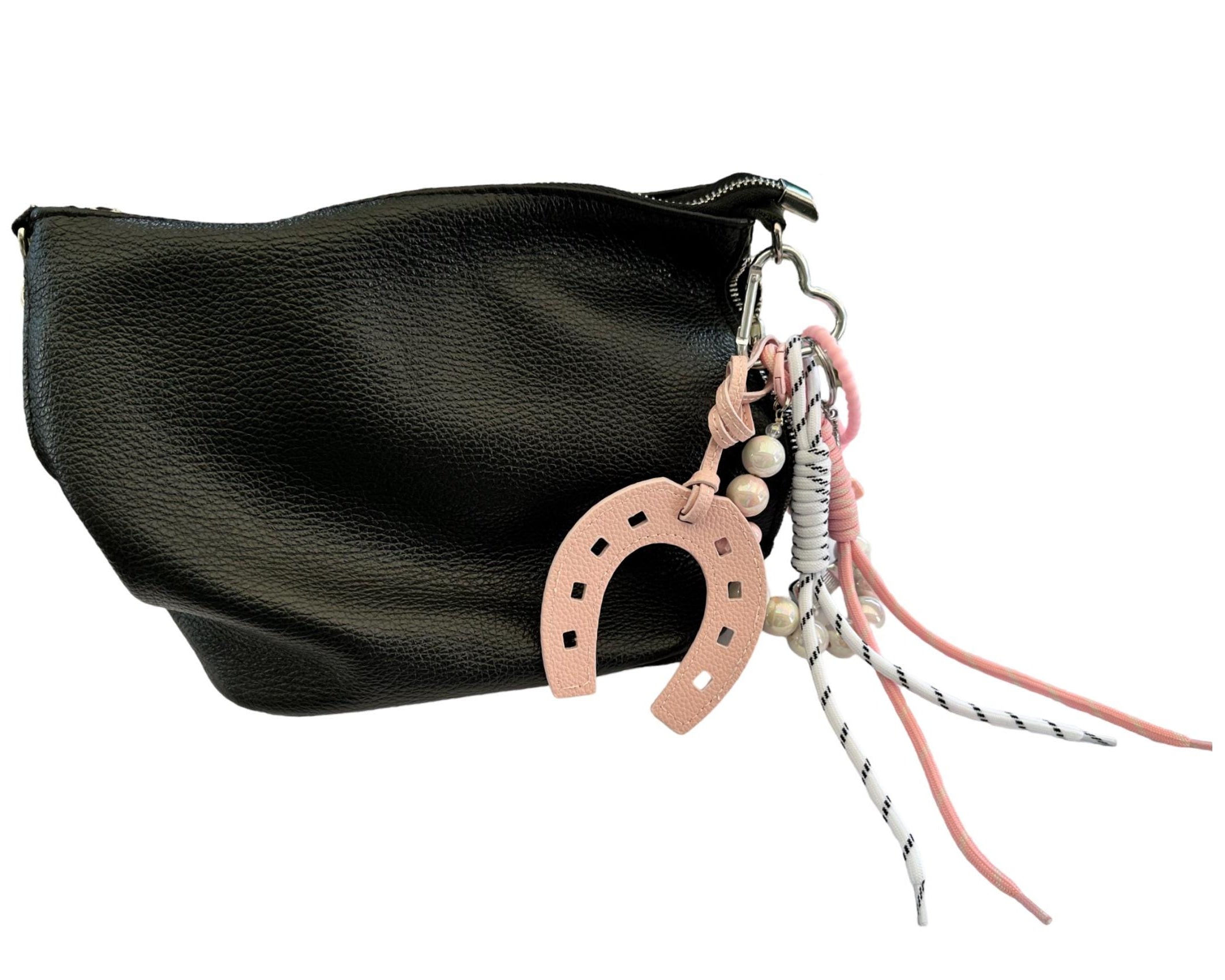 Hufeisen | Anhänger für Tasche oder Schlüssel | Taschenschmuck Taschenanhänger Bag Charm rosa
