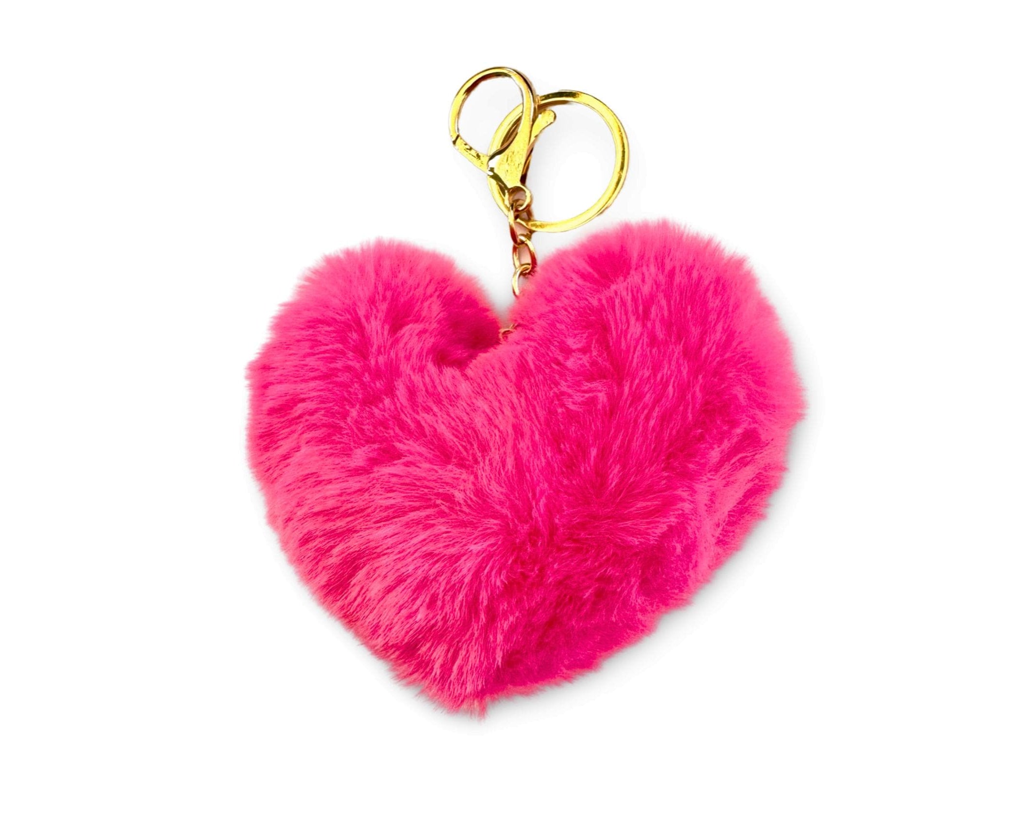 Plüsch Herz Anhänger für Tasche | Taschenschmuck | Kunstfell beige oder rosa | Geschenk Freundin