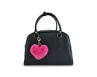 Plüsch Herz Anhänger für Tasche | Taschenschmuck | Kunstfell beige oder rosa | Geschenk Freundin