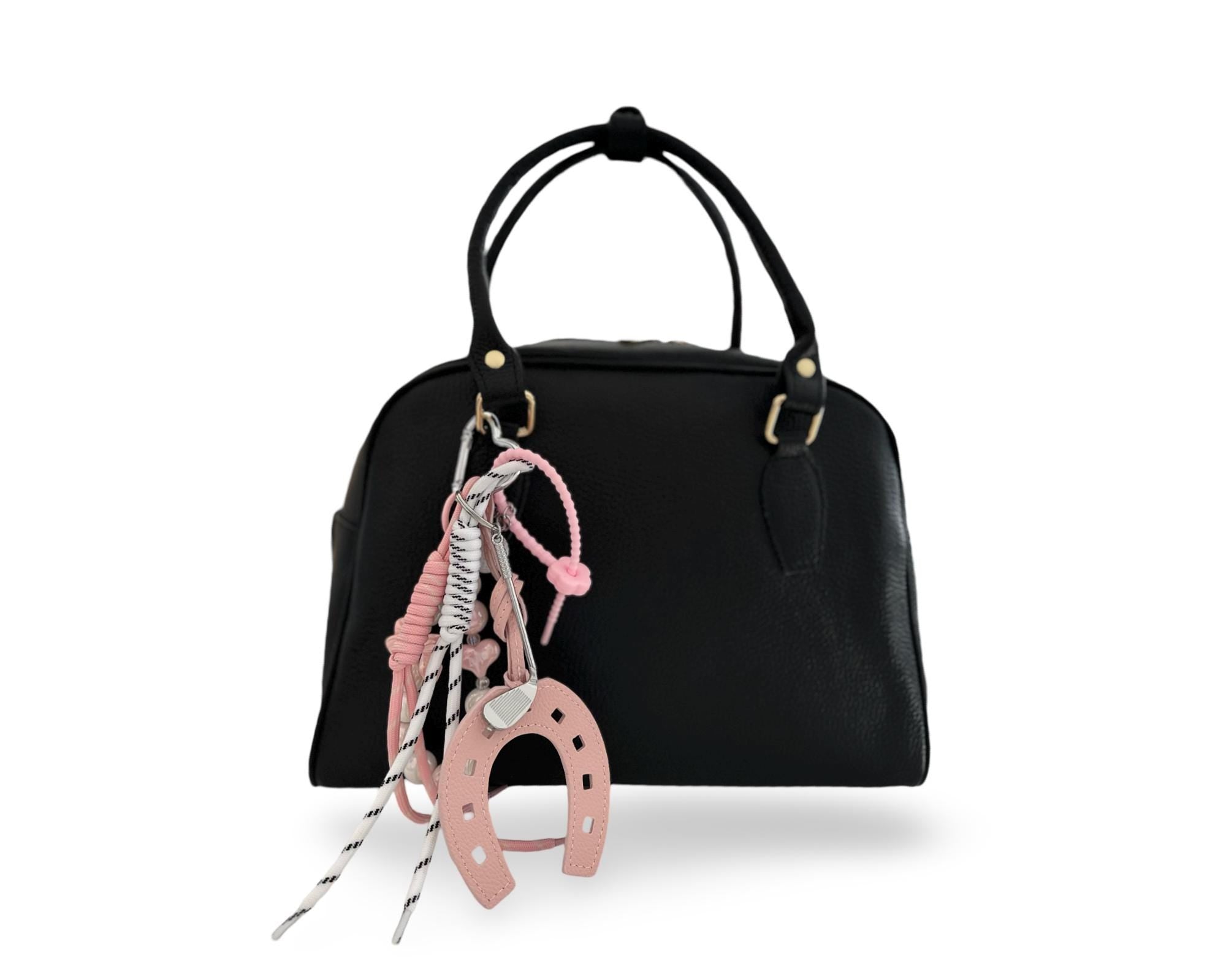 Hufeisen | Anhänger für Tasche oder Schlüssel | Taschenschmuck Taschenanhänger Bag Charm rosa