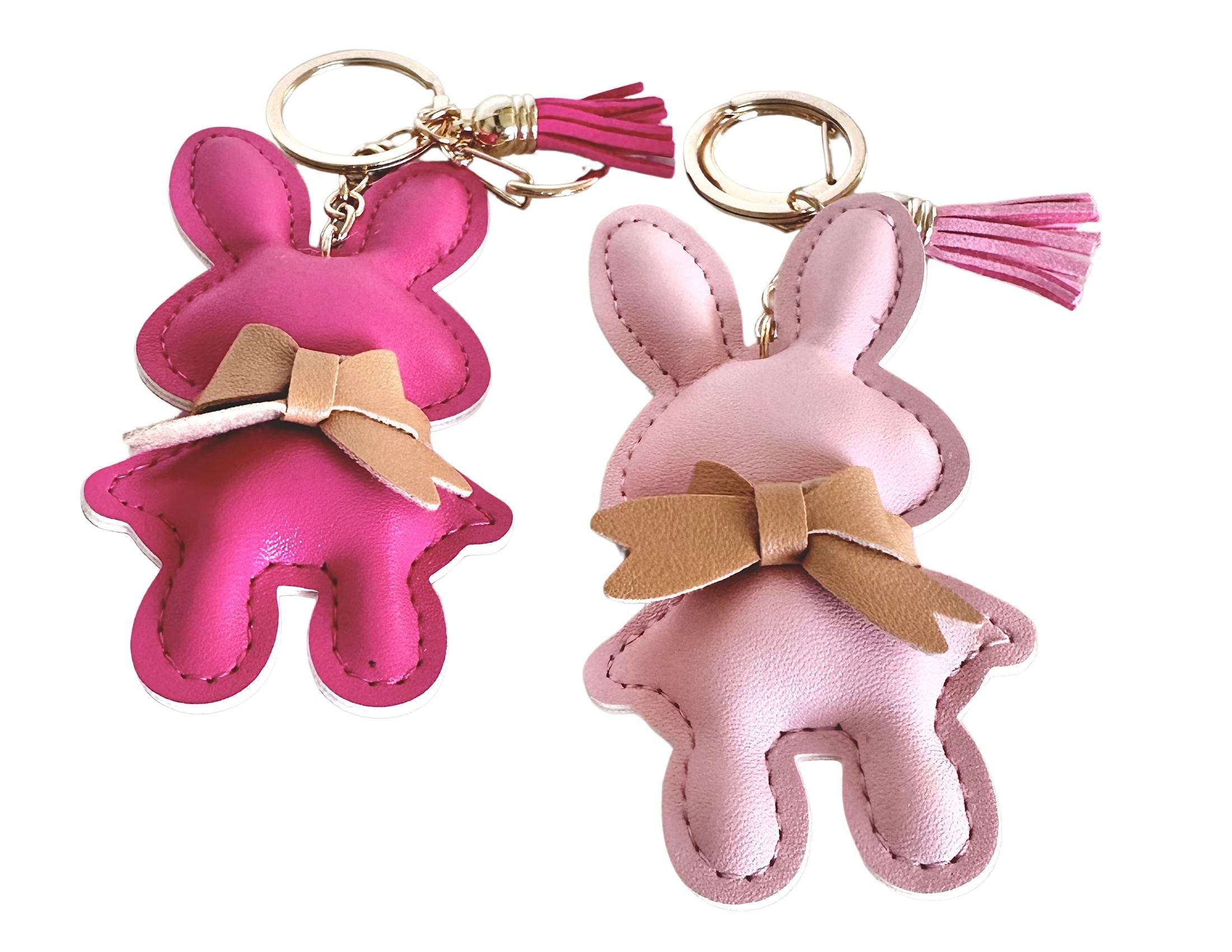 Anhänger Hase | Taschenschmuck Taschenanhänger | rosa pink Bag Charm | Twilly