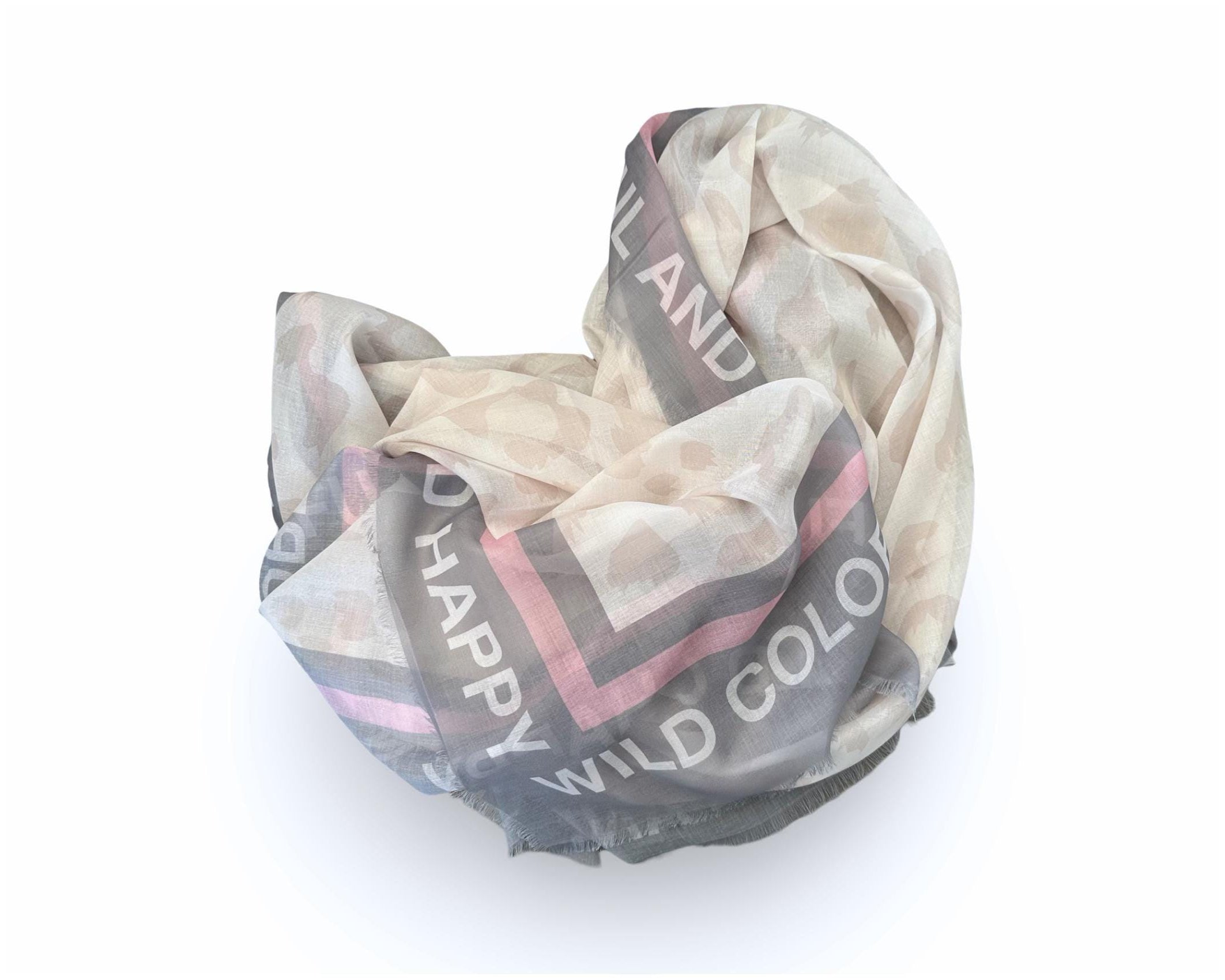 Tuch | Leo Viscosetuch | Sommertuch | Pink grau