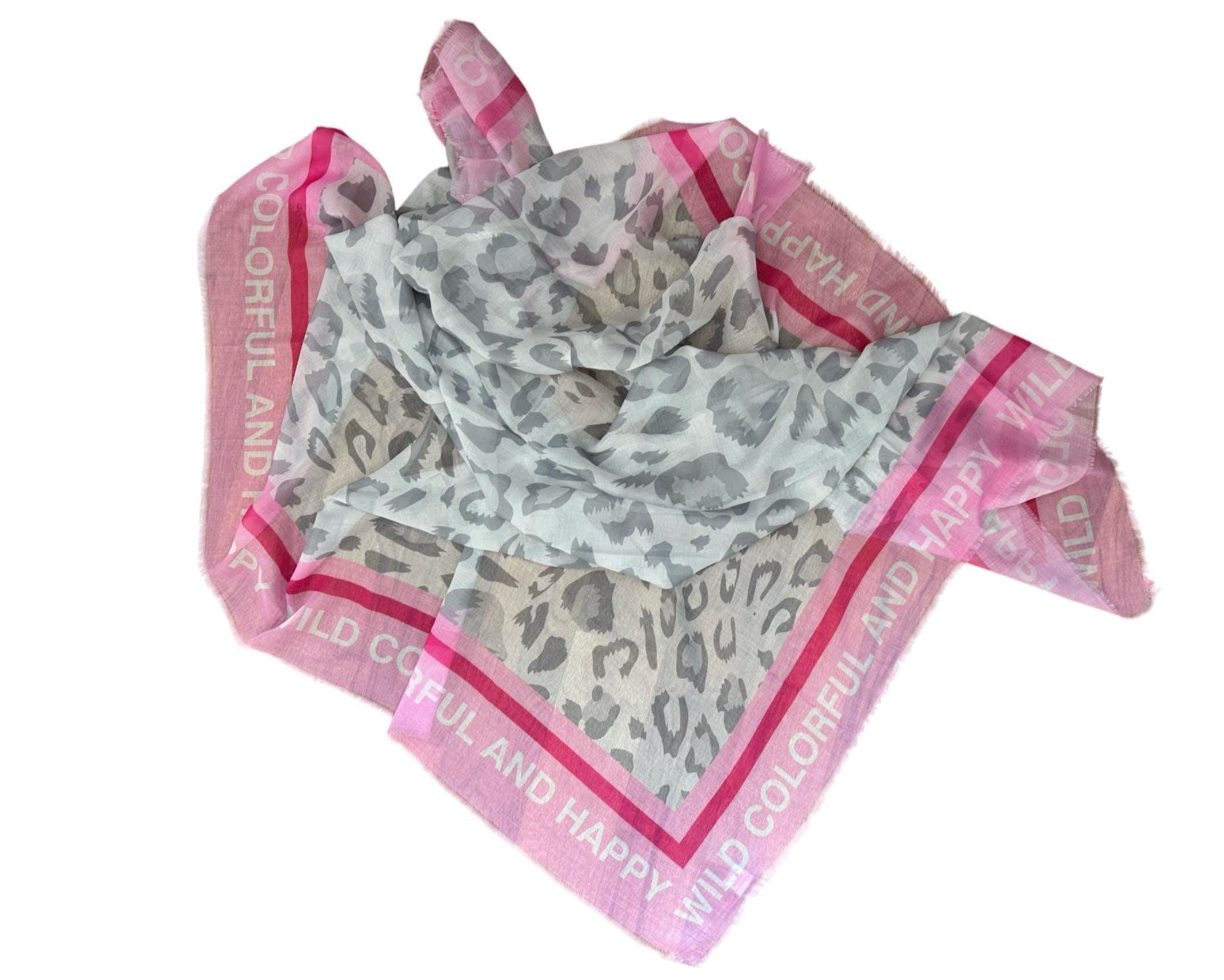 Tuch | Leo Viscosetuch | Sommertuch | Pink grau