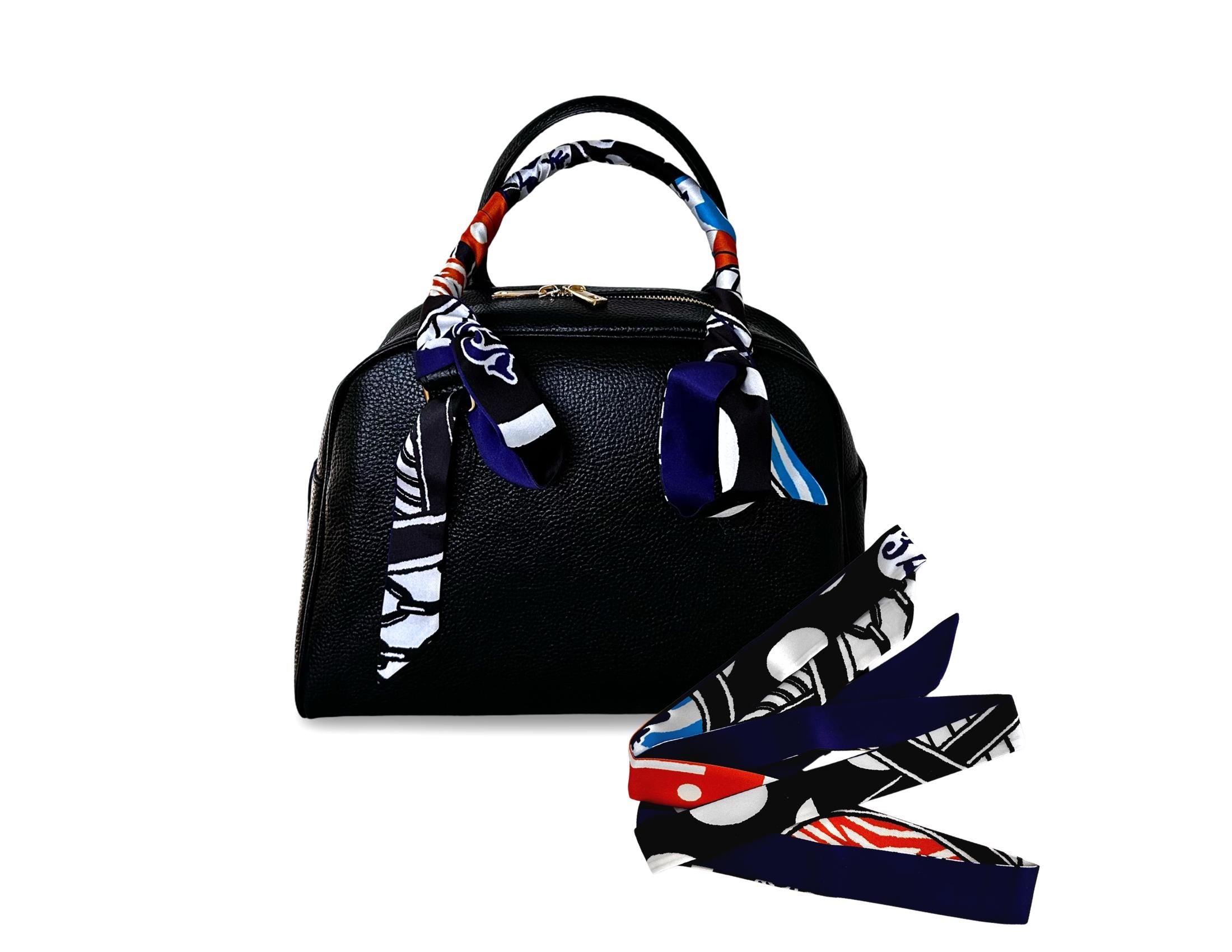 Schmaler seidiger Schal | Twilly | Handtasche Griff | Wrap | Tuch | Haarband | Armband | Taschenband lila blau violett orange