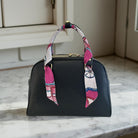 Twilly: seidiges Band | schmaler Schal in pink, weiß, türkis gemustert für Handtasche, als Halstuch oder Armband