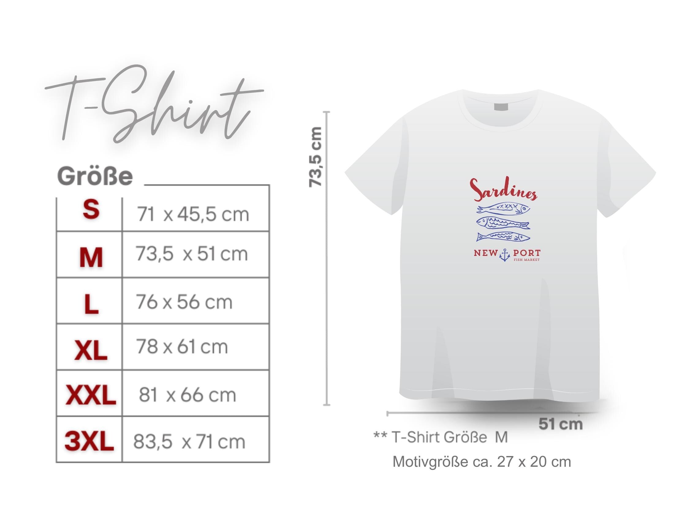T-Shirt Sardines New Port | weiß | Sardinen Motiv Fische Sommer | Reine Baumwolle