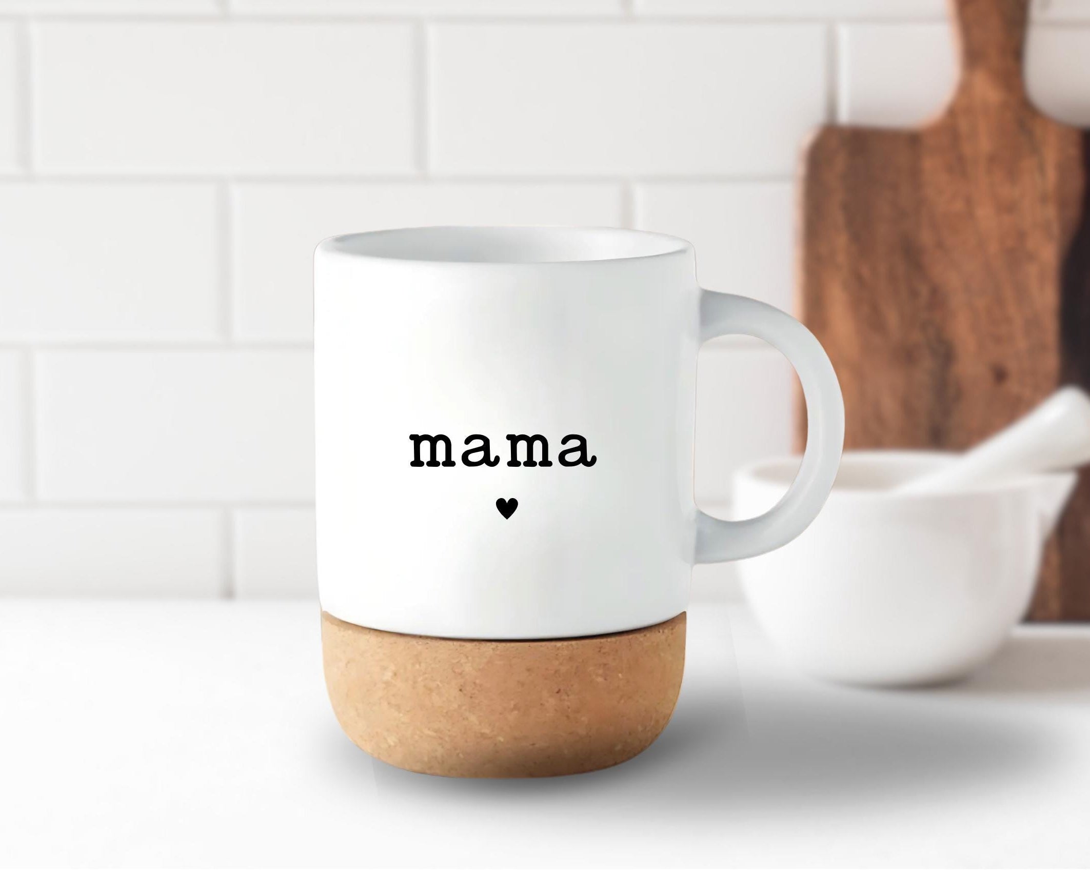 Tasse mit Kork | personalisiert | Geschenk Mutter Vater Oma Opa | Keramiktasse Name