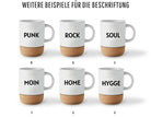 Tasse mit Kork | Mom, Dad, Oma, Opa | Keramiktasse Muttertag Vatertag | Smile, Happy, Hero, Love, Rock, Punk, Dream, Relax