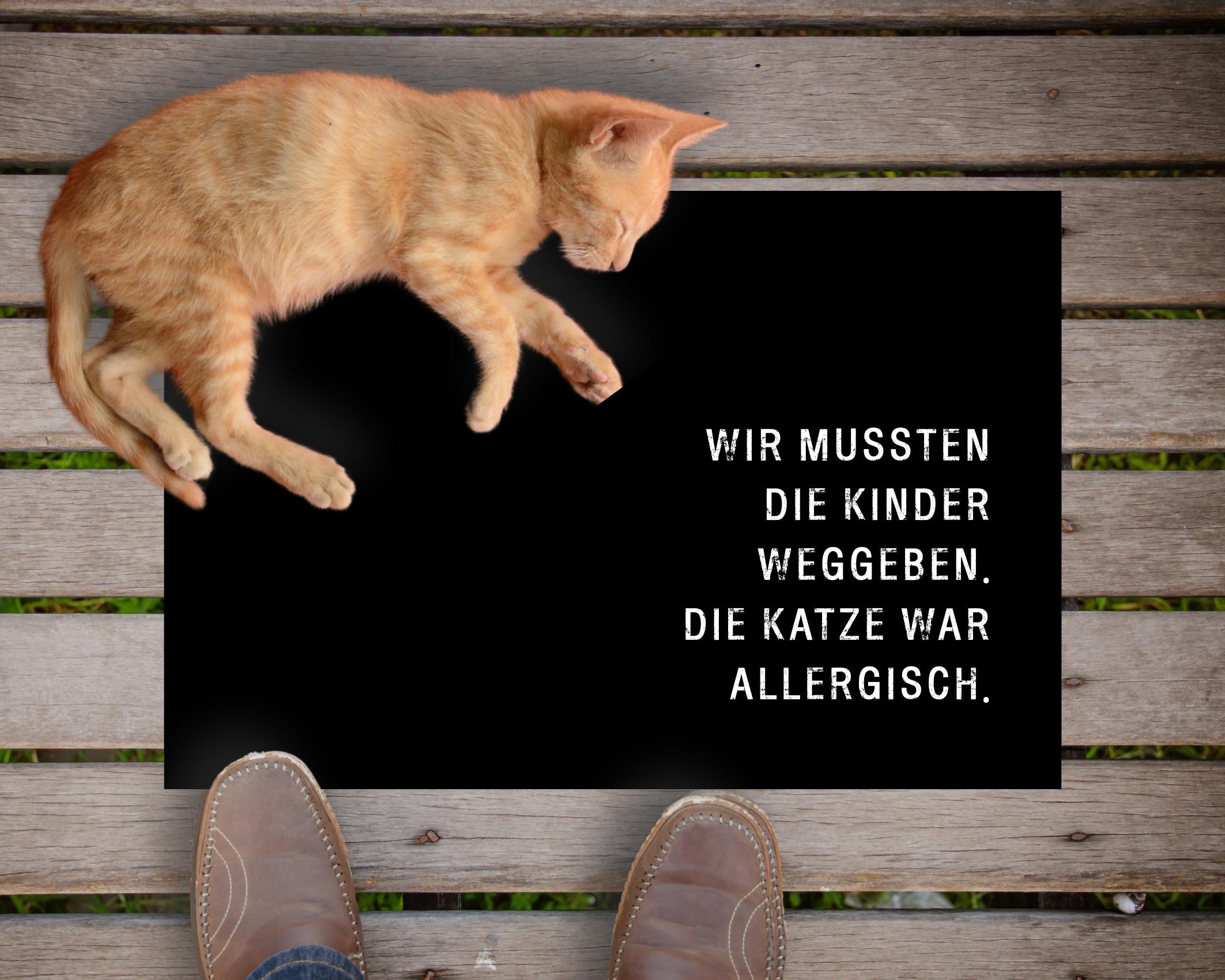 Fußmatte für Tierbesitzer | Lustiger Fußabtreter "Wir mussten die Kinder weggeben"