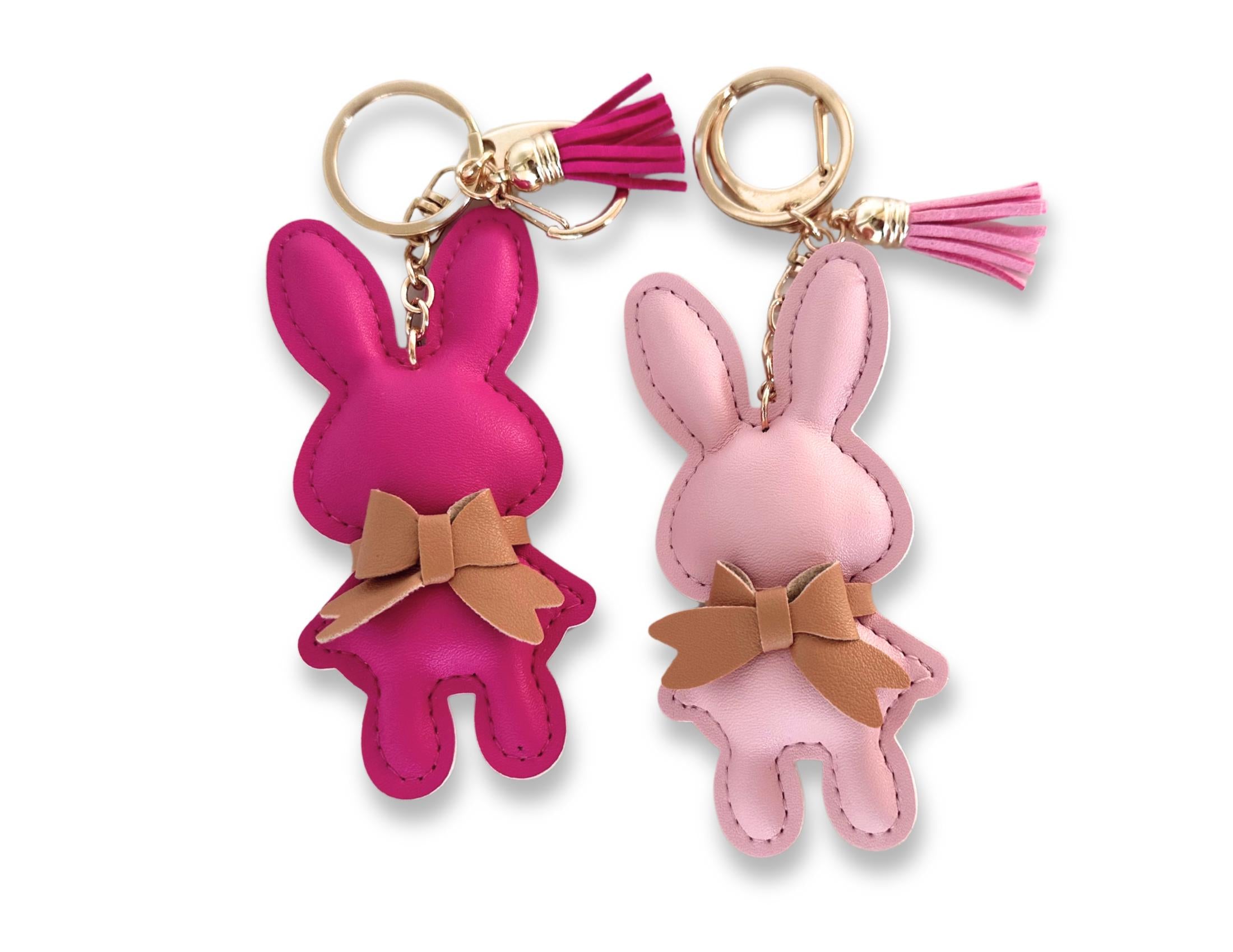 Anhänger Hase | Taschenschmuck Taschenanhänger | rosa pink Bag Charm | Twilly