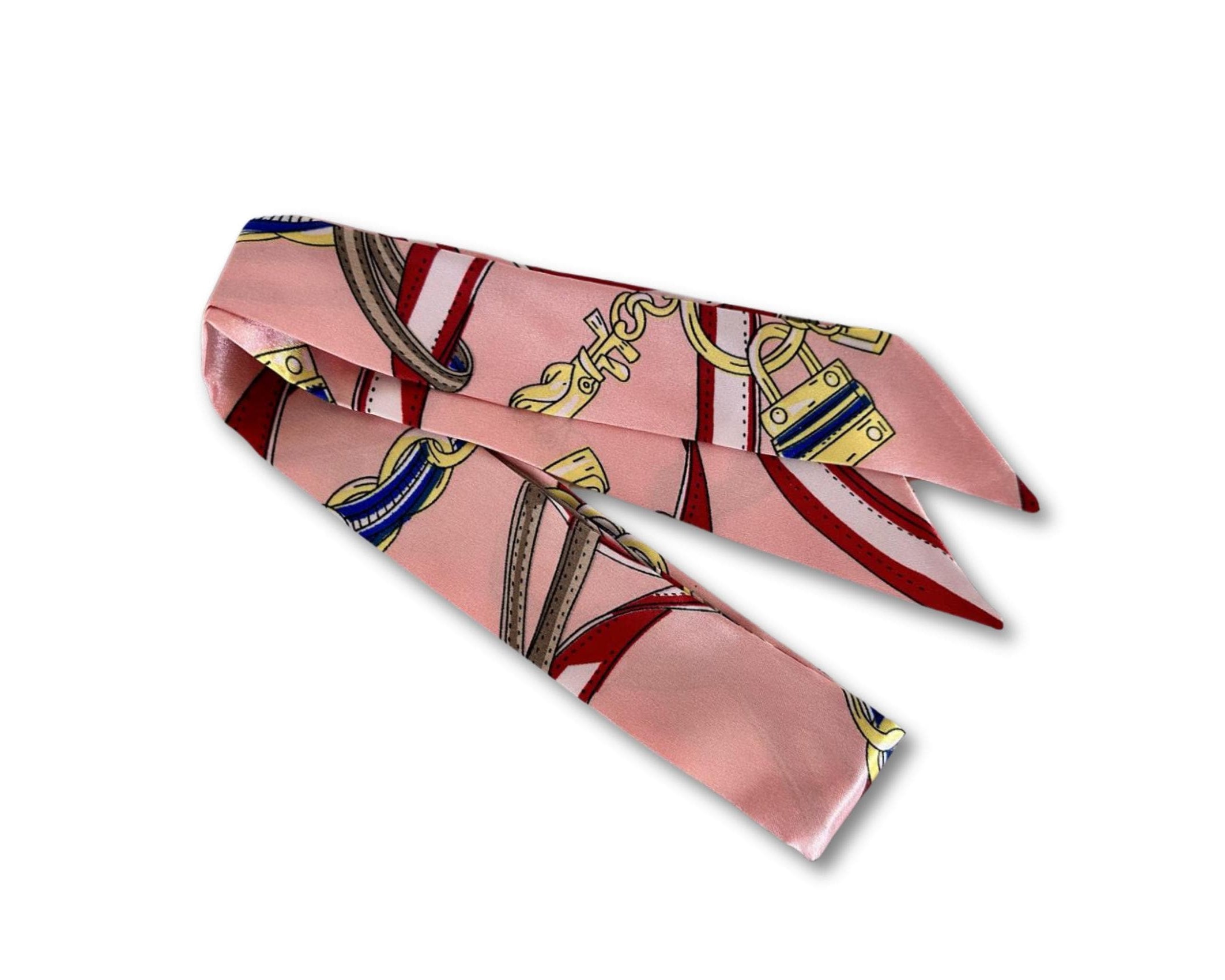 Twilly: seidiges Band | schmaler Schal in rosa für Handtasche, als Halstuch oder Armband