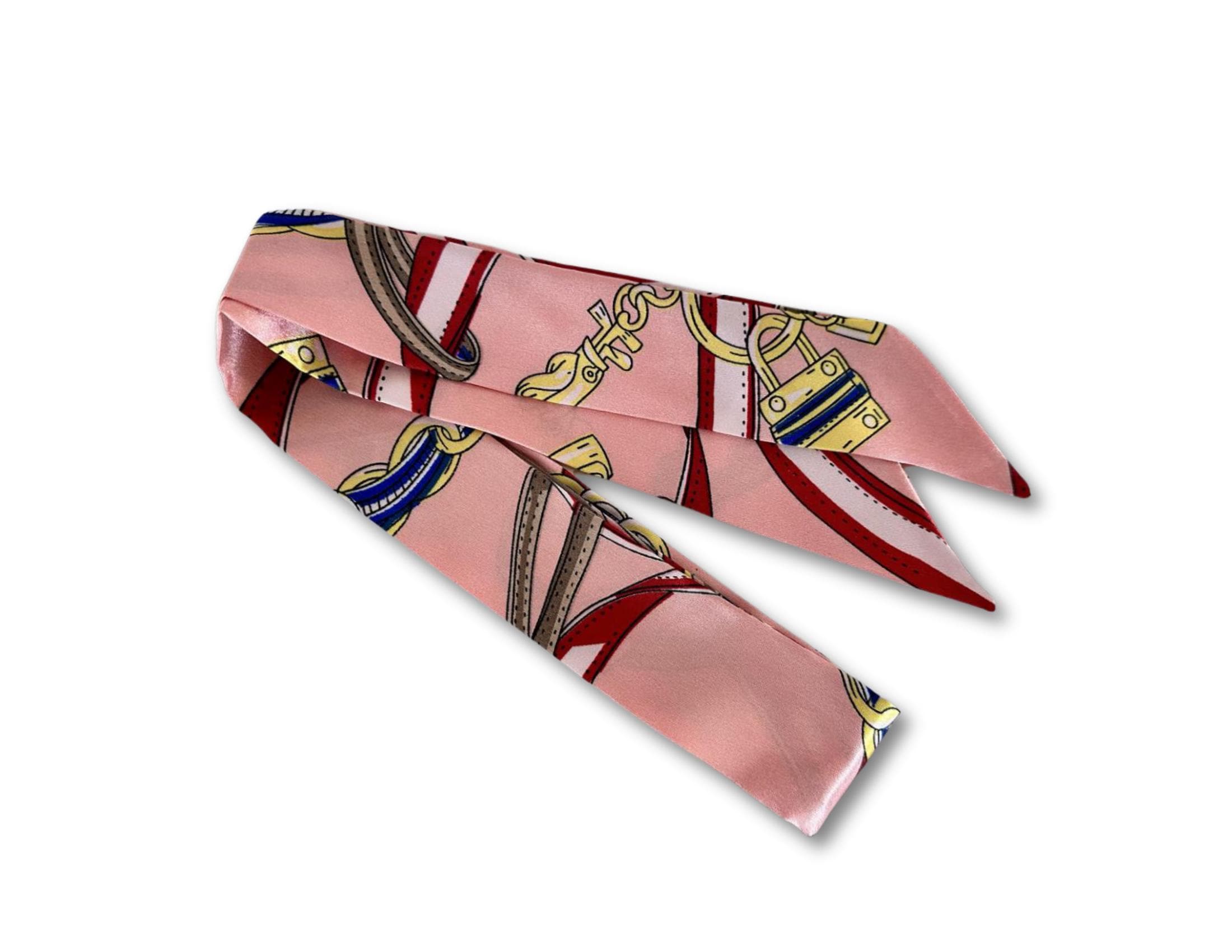 Twilly: seidiges Band | schmaler Schal in rosa für Handtasche, als Halstuch oder Armband