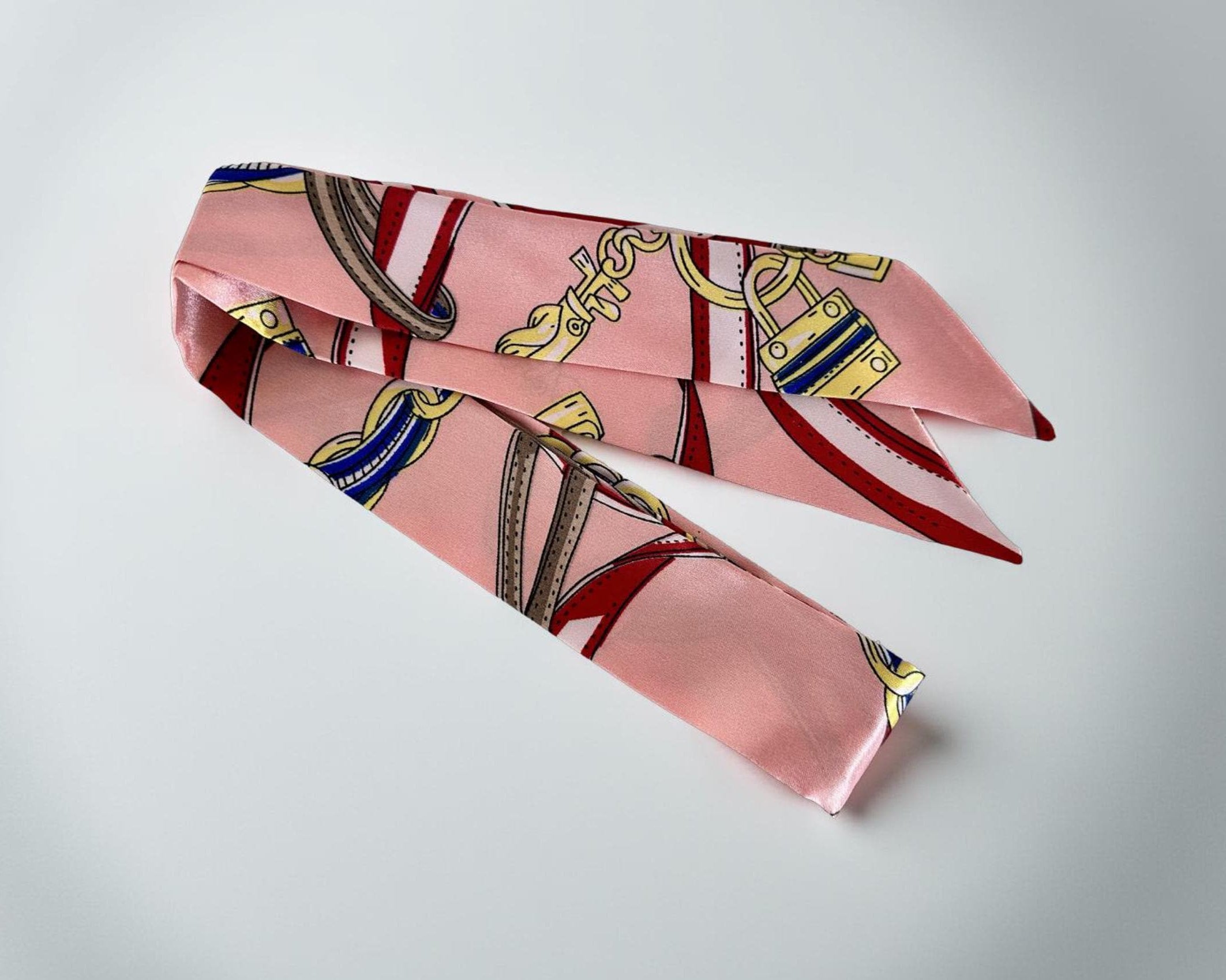 Twilly: seidiges Band | schmaler Schal in rosa für Handtasche, als Halstuch oder Armband