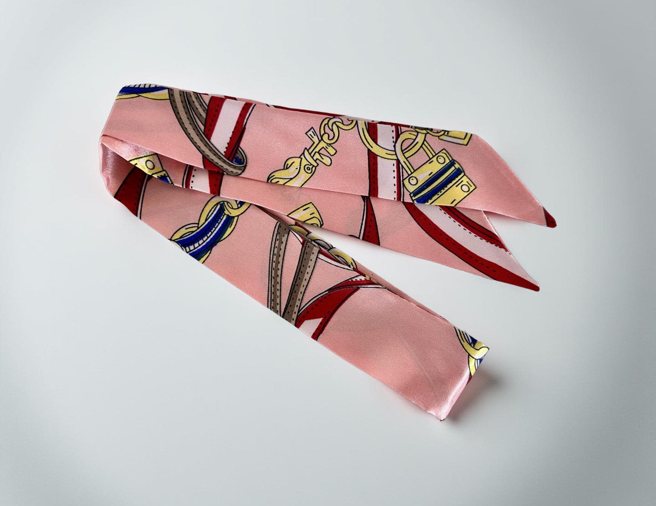 Twilly: seidiges Band | schmaler Schal in rosa für Handtasche, als Halstuch oder Armband