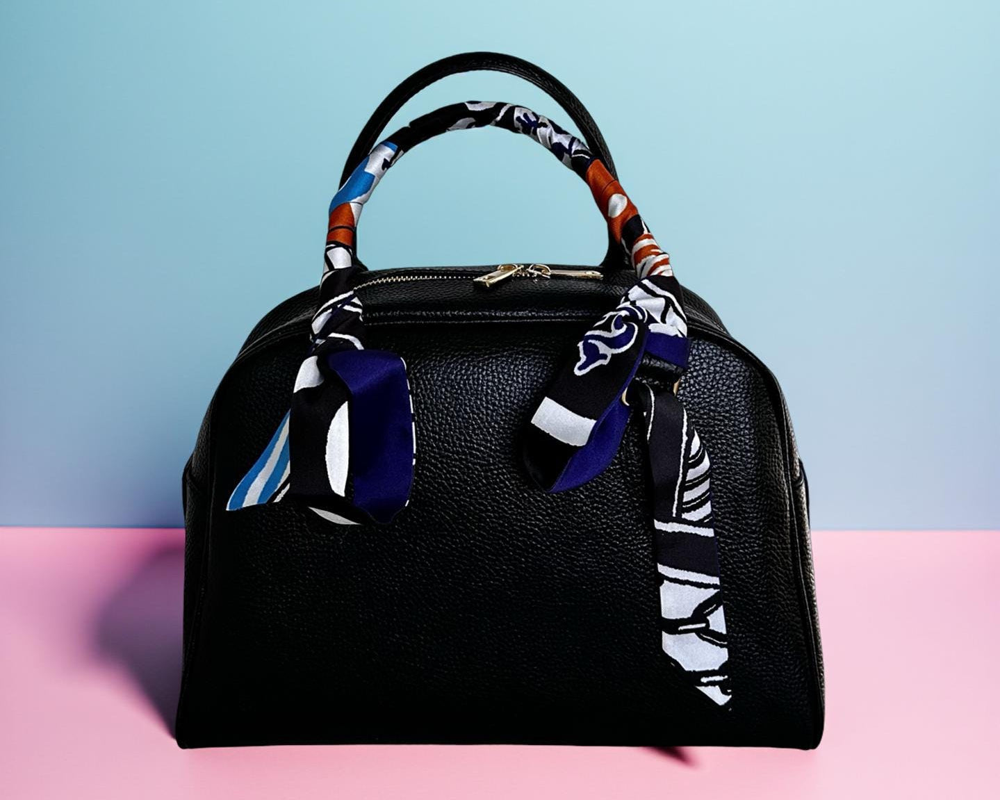 Schmaler seidiger Schal | Twilly | Handtasche Griff | Wrap | Tuch | Haarband | Armband | Taschenband lila blau violett orange