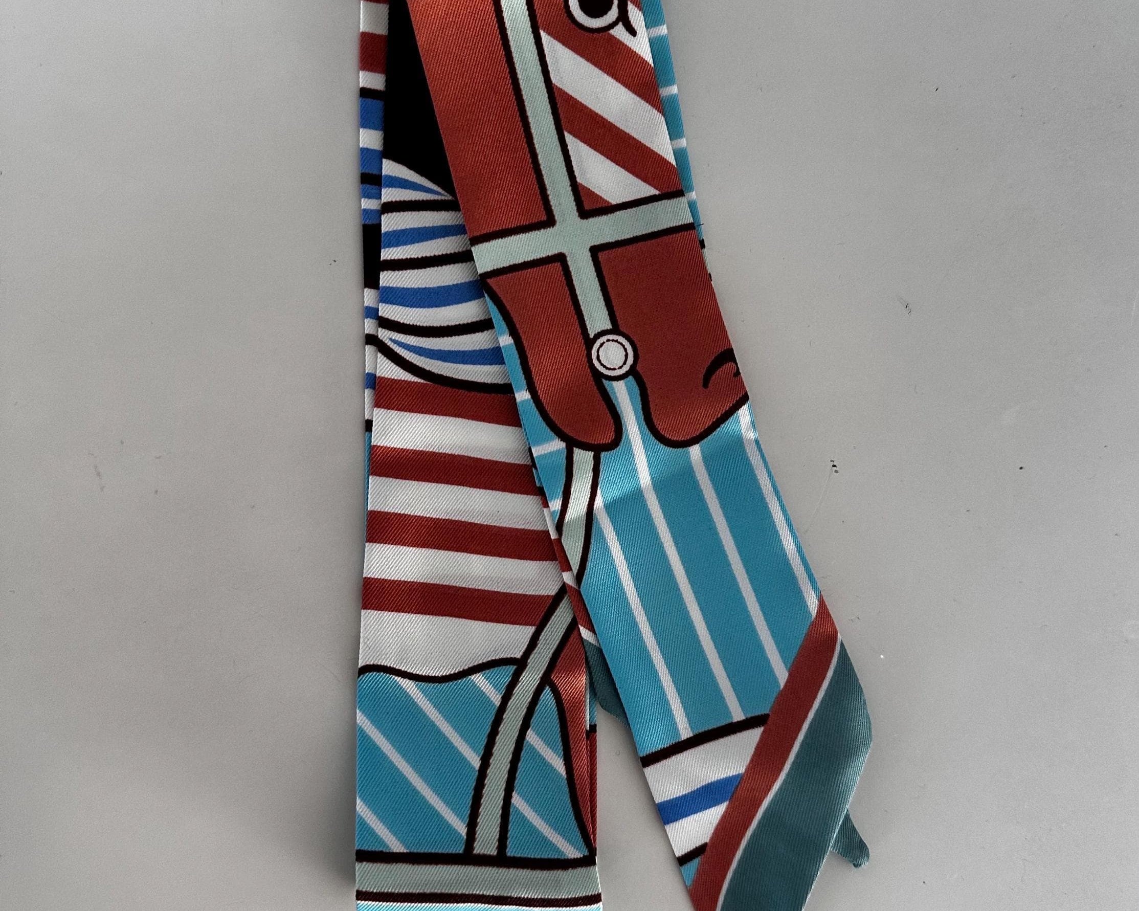 Schmaler seidiger Schal | Twilly | Handtasche Griff | Wrap | Tuch | Haarband | Armband | Foulard | Krawatte | Taschenband | Vintage Stil