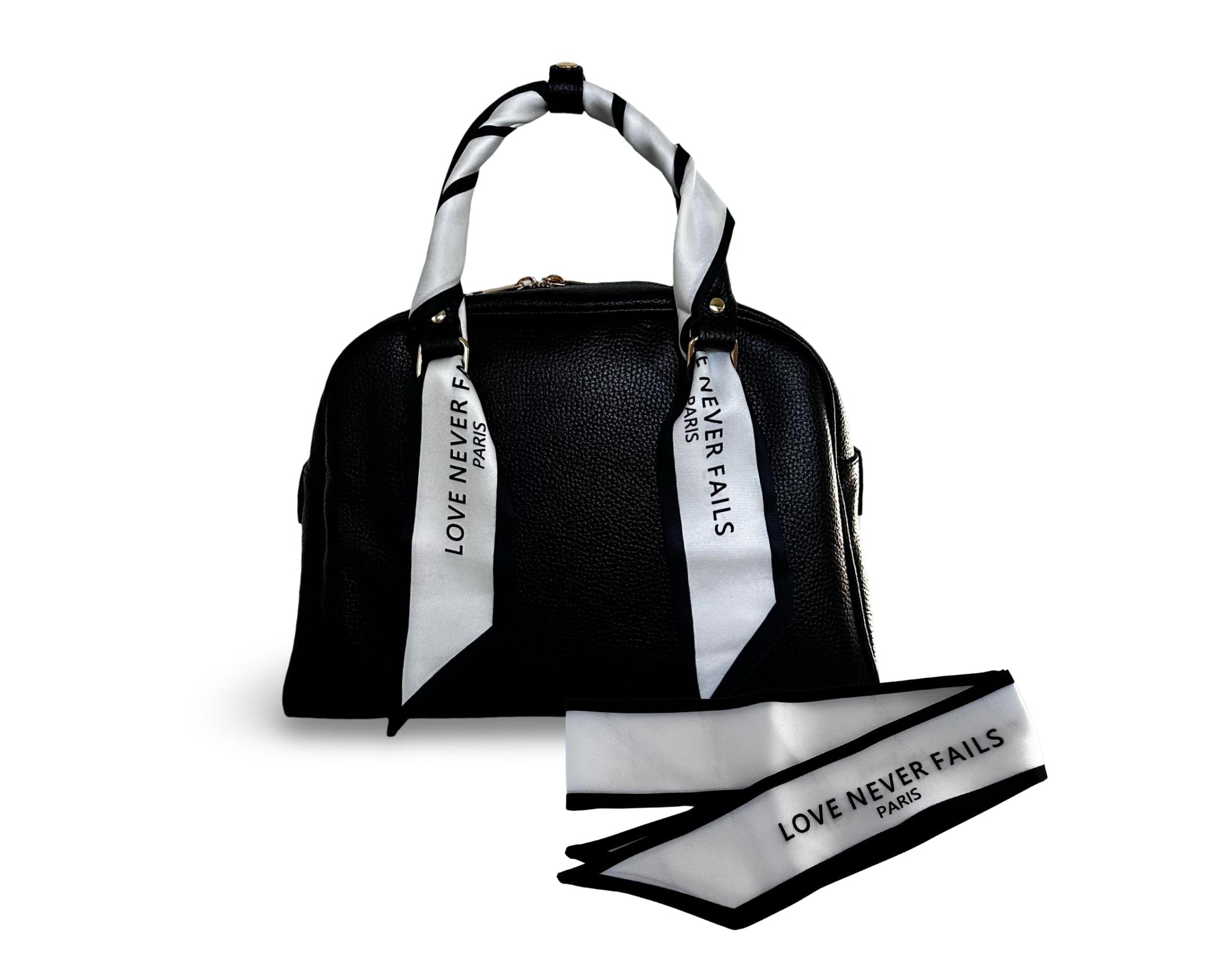 Twilly | Seidiger schmaler Schal | Haarband | Love Never Fails | für Handtasche, als Armband, Haarband, Krawatte, kleines Halstuch