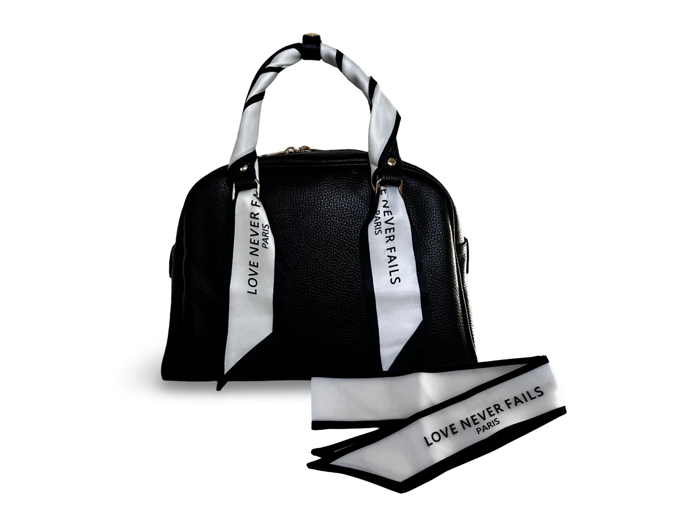 Twilly | Seidiger schmaler Schal | Haarband | Love Never Fails | für Handtasche, als Armband, Haarband, Krawatte, kleines Halstuch