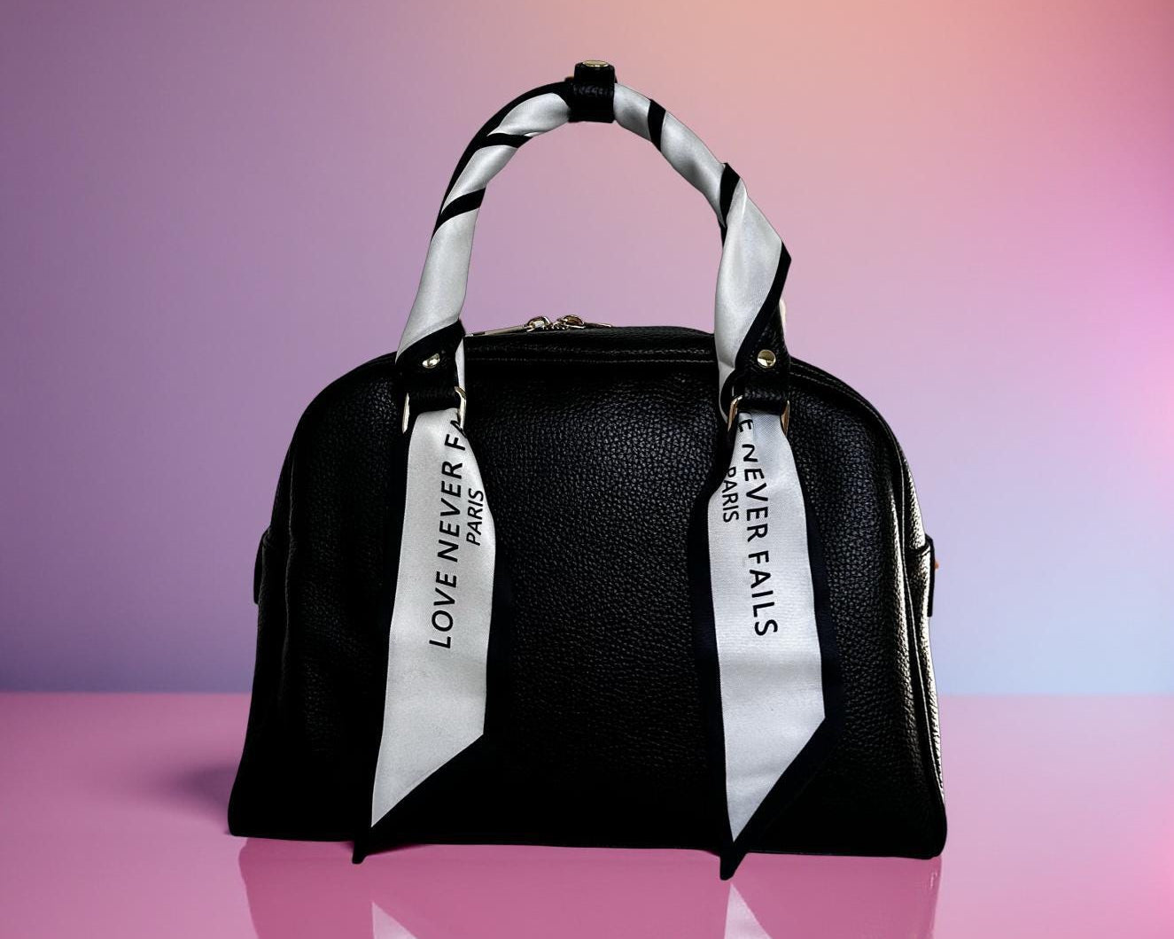 Twilly | Seidiger schmaler Schal | Haarband | Love Never Fails | für Handtasche, als Armband, Haarband, Krawatte, kleines Halstuch