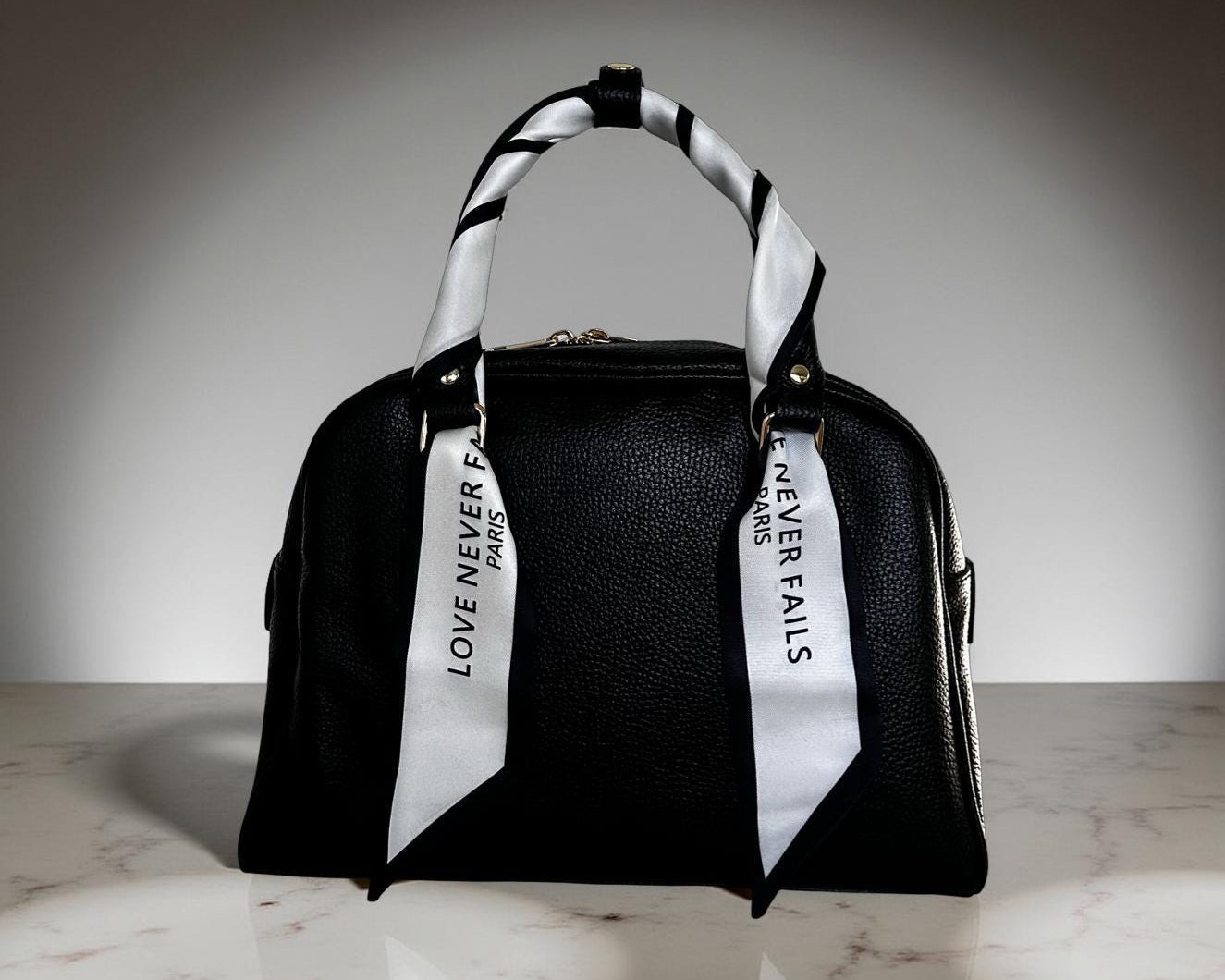 Twilly | Seidiger schmaler Schal | Haarband | Love Never Fails | für Handtasche, als Armband, Haarband, Krawatte, kleines Halstuch