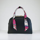 Twilly: seidiges Band | schmaler Schal in pink, weiß, türkis gemustert für Handtasche, als Halstuch oder Armband