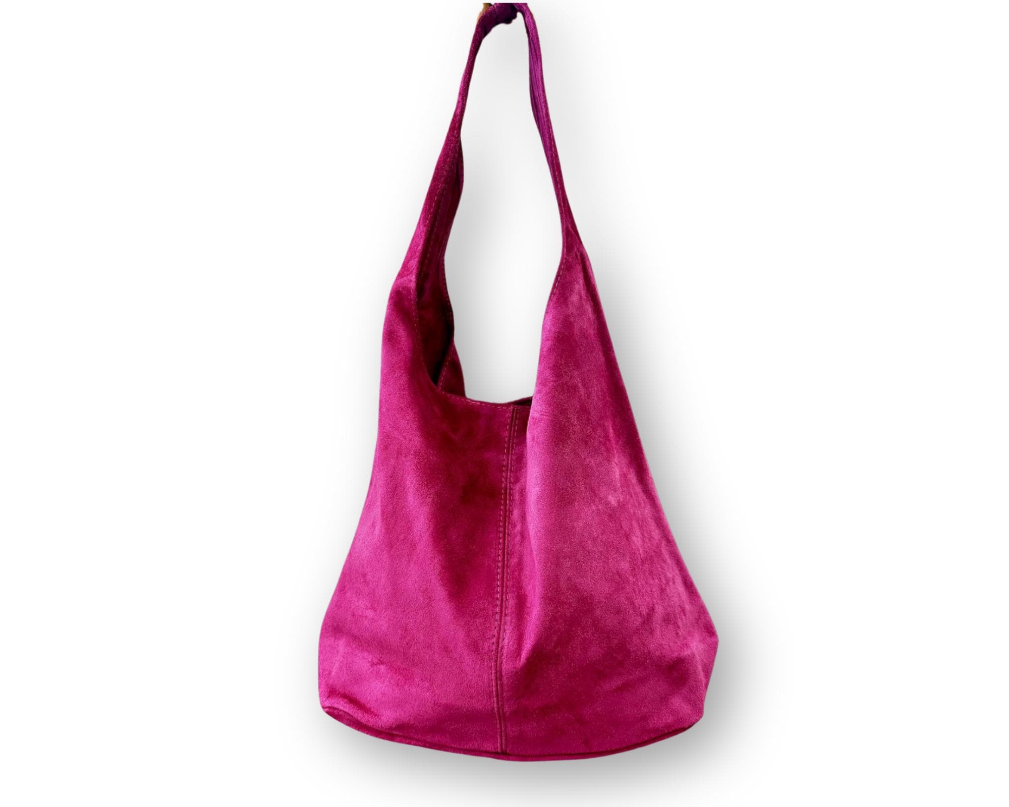 Hobo Tasche aus Veloursleder – Pink, Hellgrau oder Grau | Lässig, stylisch & praktisch