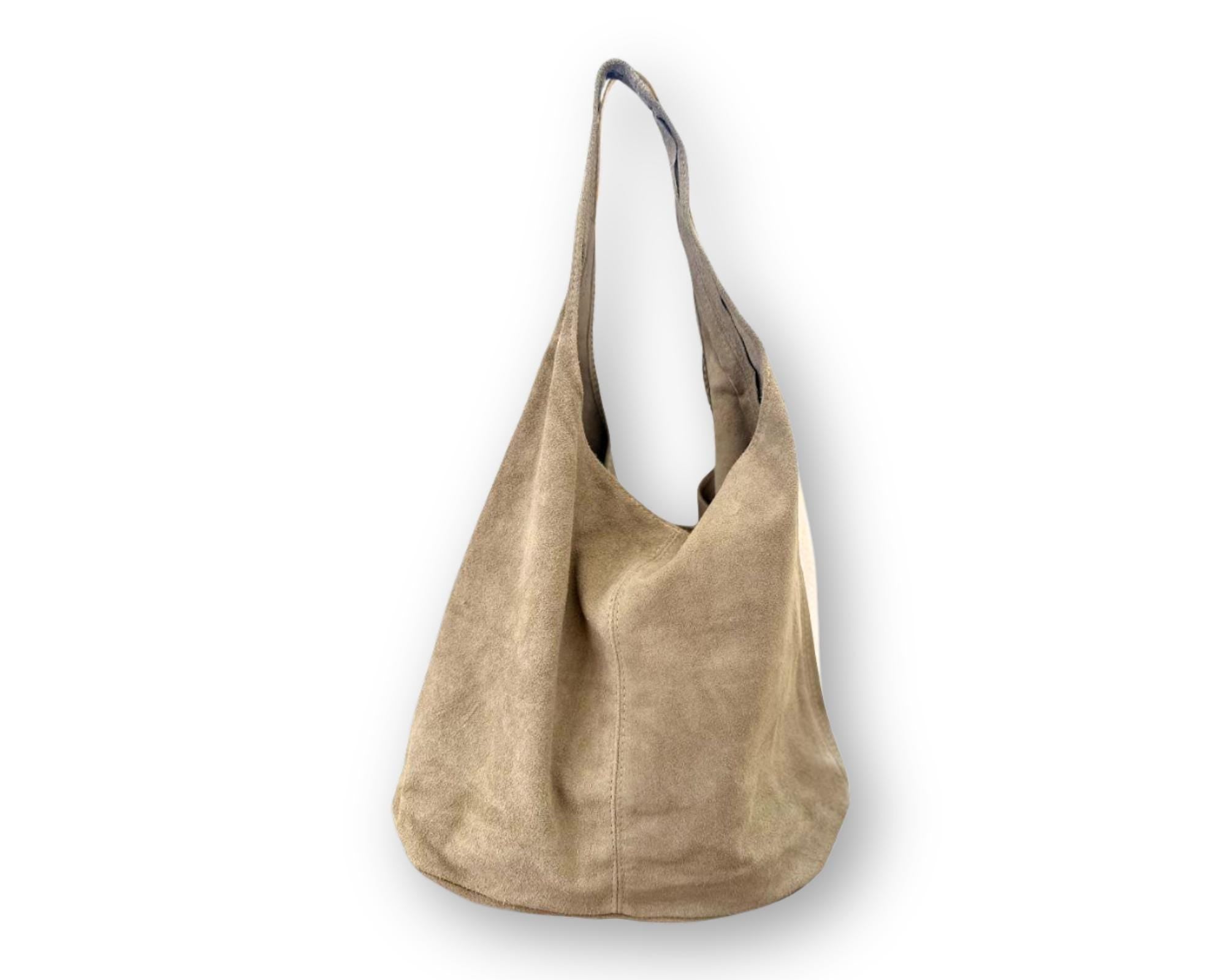 Hobo Tasche aus Veloursleder – taupe sand beige | Lässig, stylisch & praktisch
