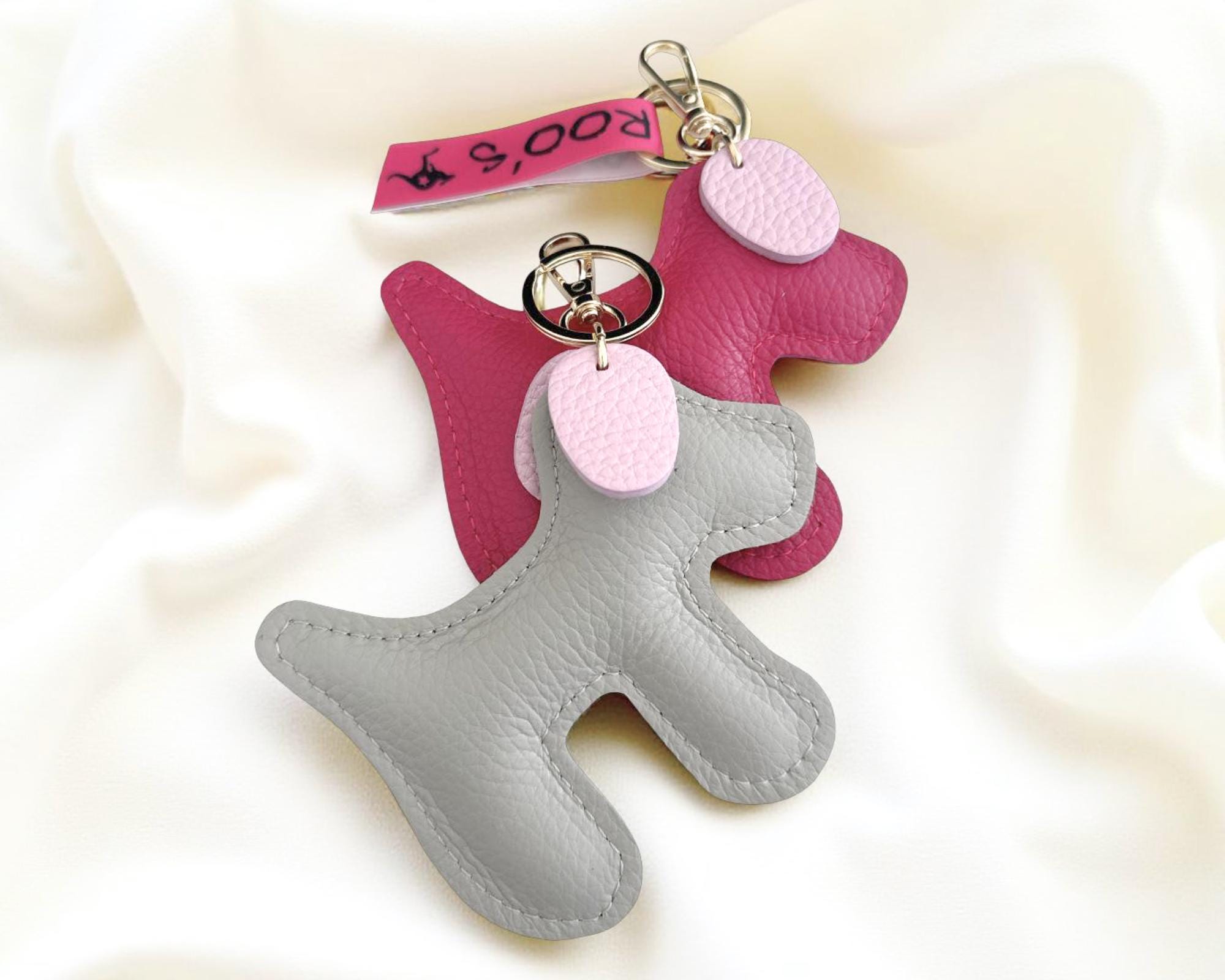 Anhänger Hund | Taschenschmuck Taschenanhänger | Bag Charm rosa, pink oder grau