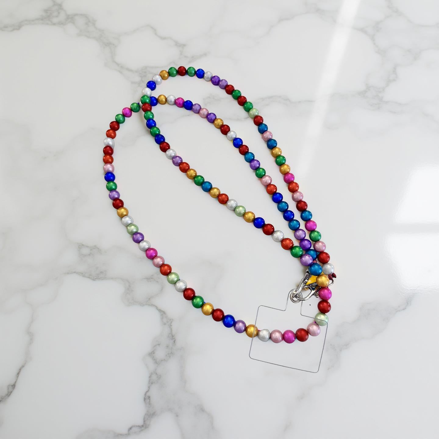 Perlen Handykette | Handygurt irisierende Perlen | Magic Pearls Handy Strap | Wechselgurt Taschengurt Handykette - viele Farben