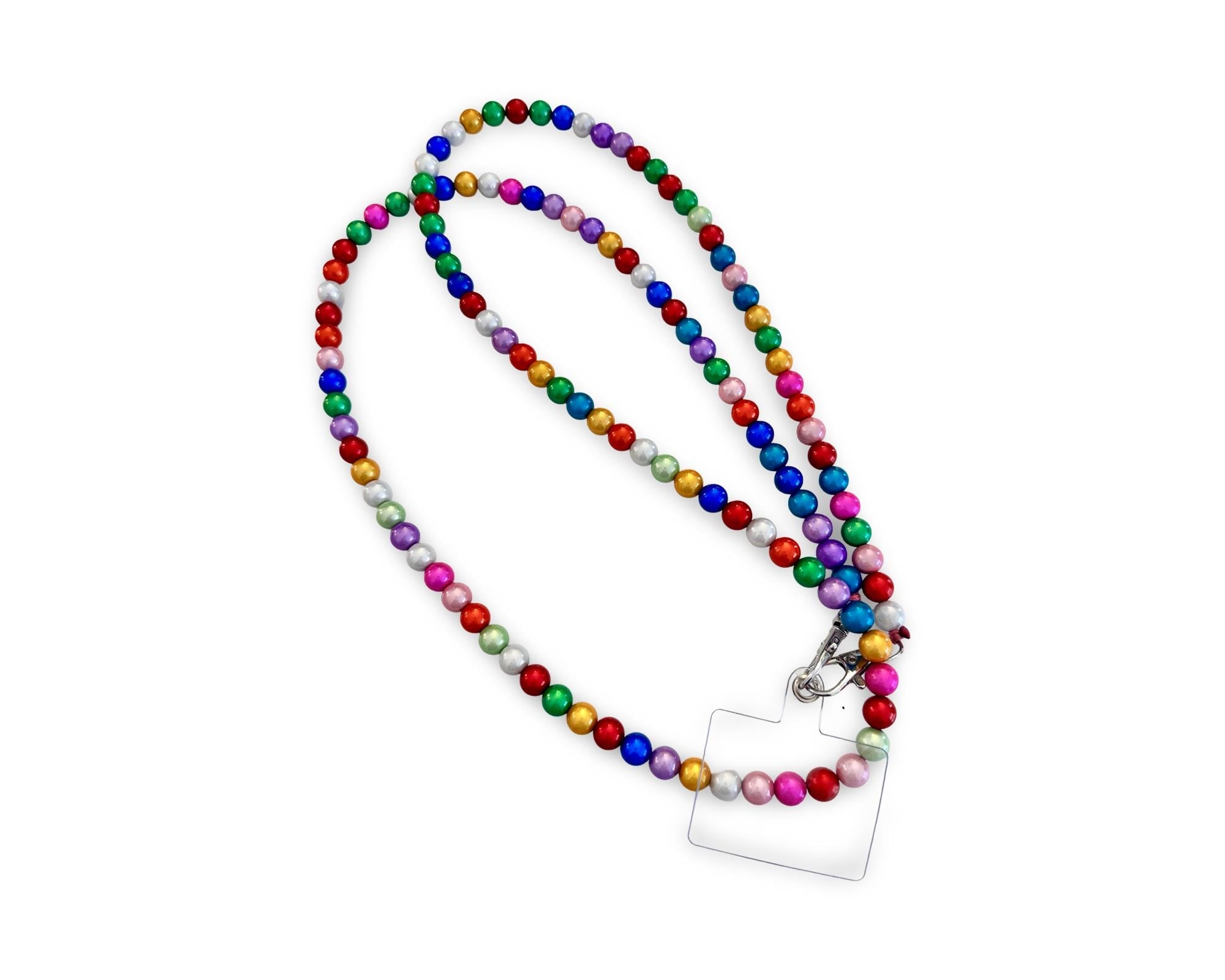 Perlen Handykette | Handygurt irisierende Perlen | Magic Pearls Handy Strap | Wechselgurt Taschengurt Handykette - viele Farben