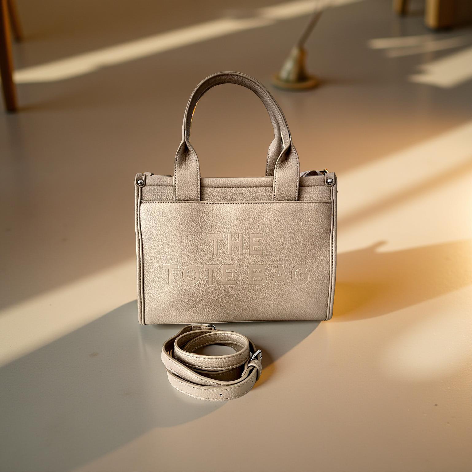 Tasche The Tote Bag | beige Handtasche mit Henkeln und Schulterriemen