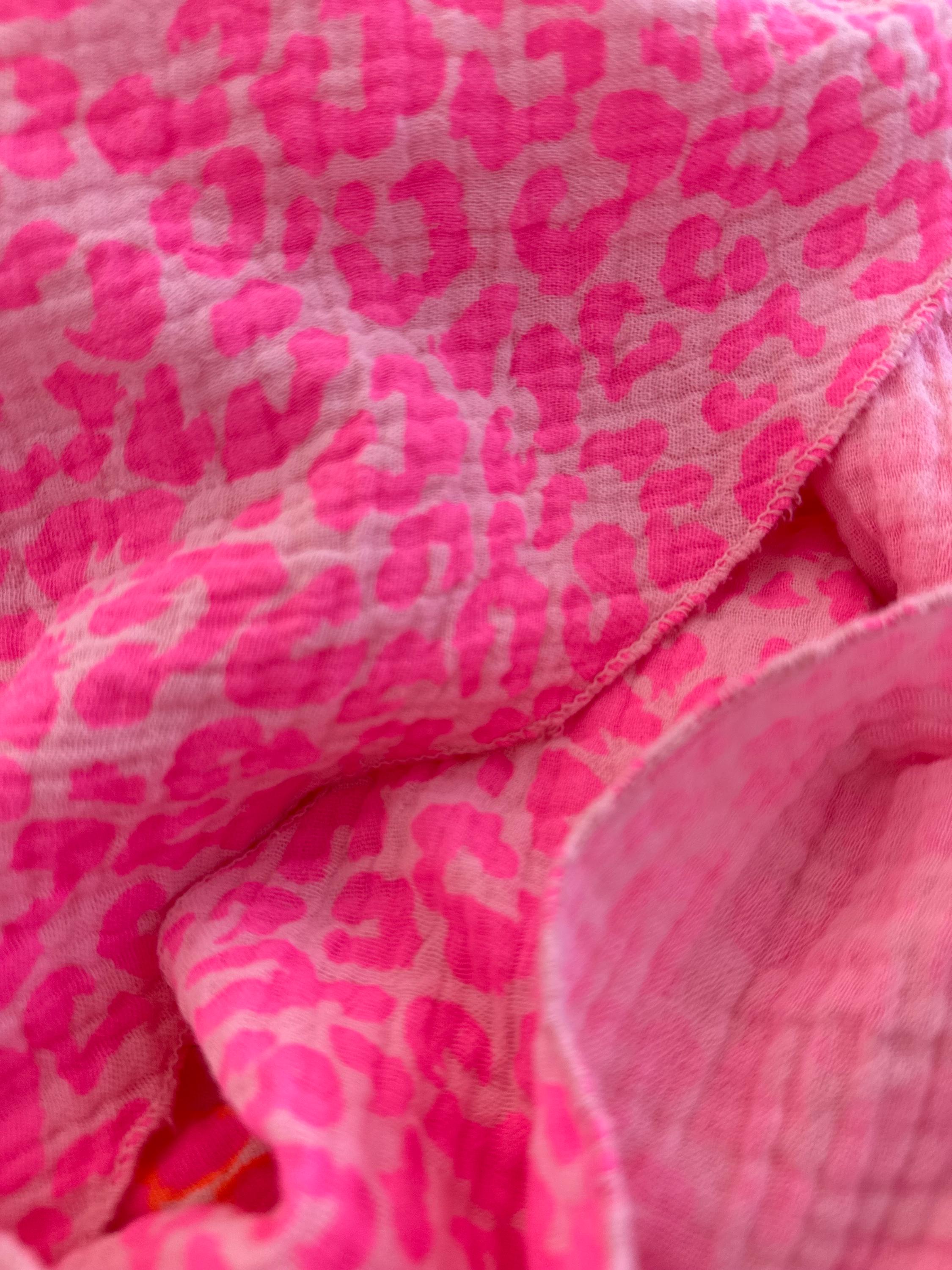 Tuch | Neon Leotuch | Leo | Musselin Dreieckstuch | Sommertuch | Pink orange | dreieckiges Tuch Baumwolle