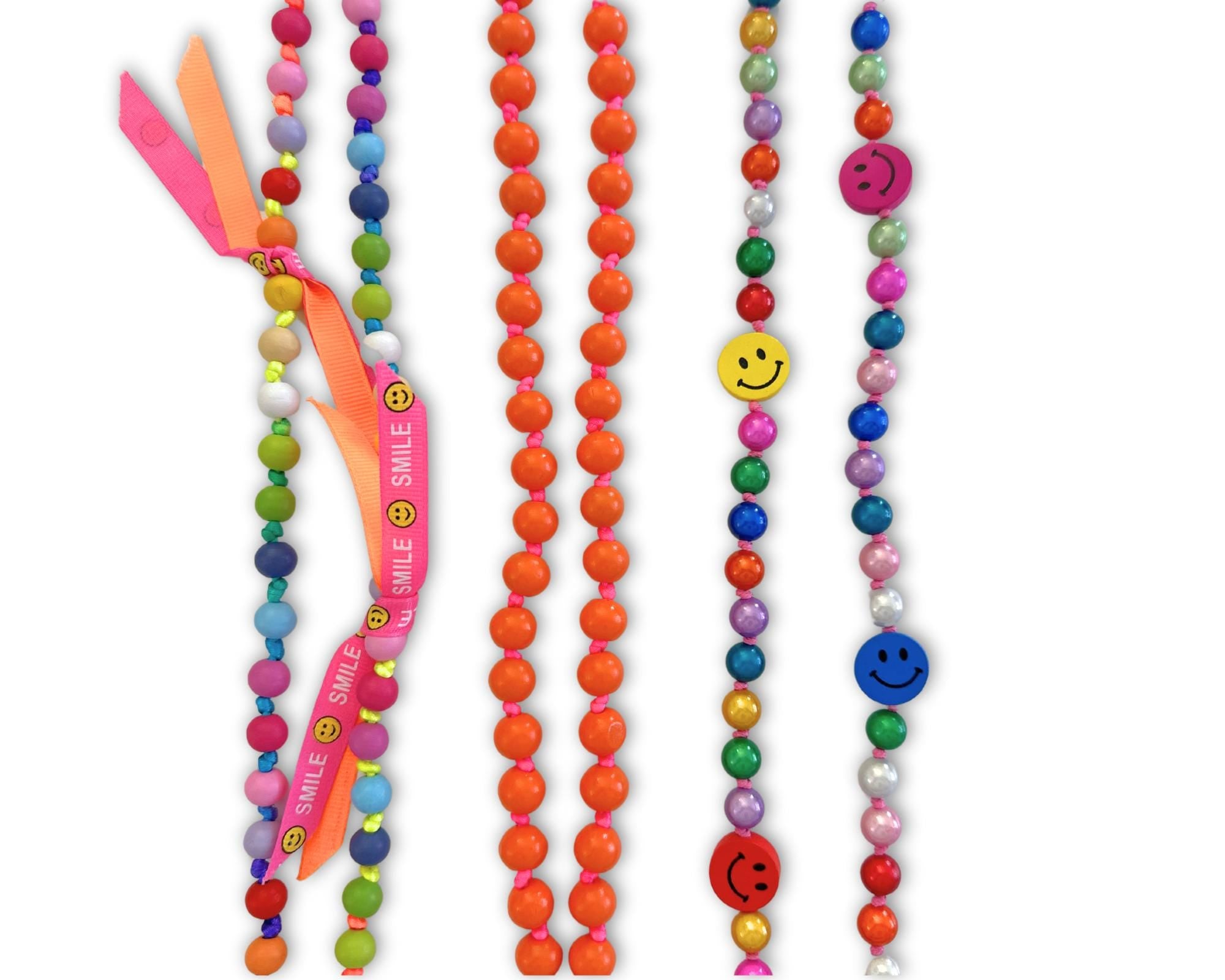 Handykette Perlen | Perlenschnur Band Mobiltelefon bunt | mit Smileys