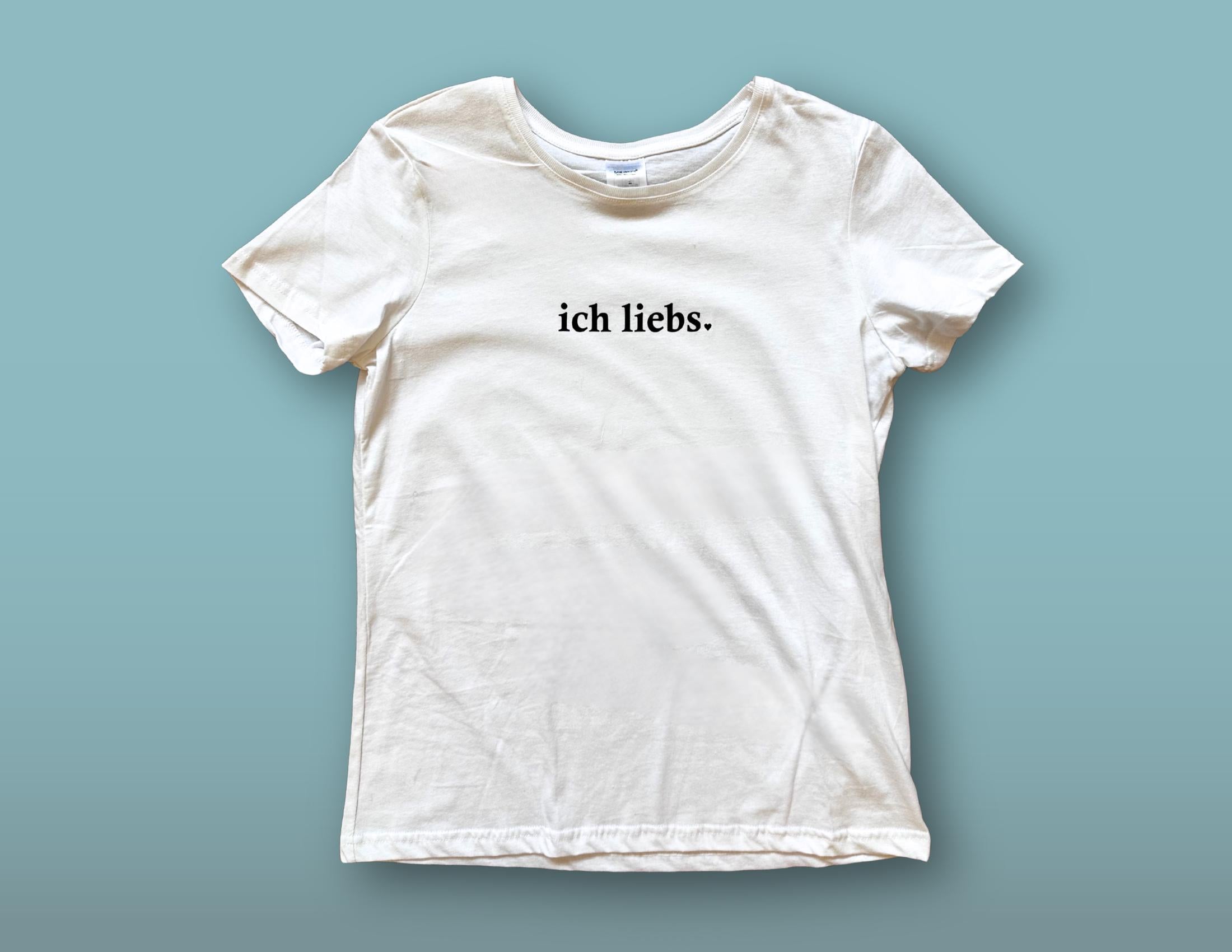 T-Shirt | ich liebs. | schwarze Schrift | weiß Rundhals
