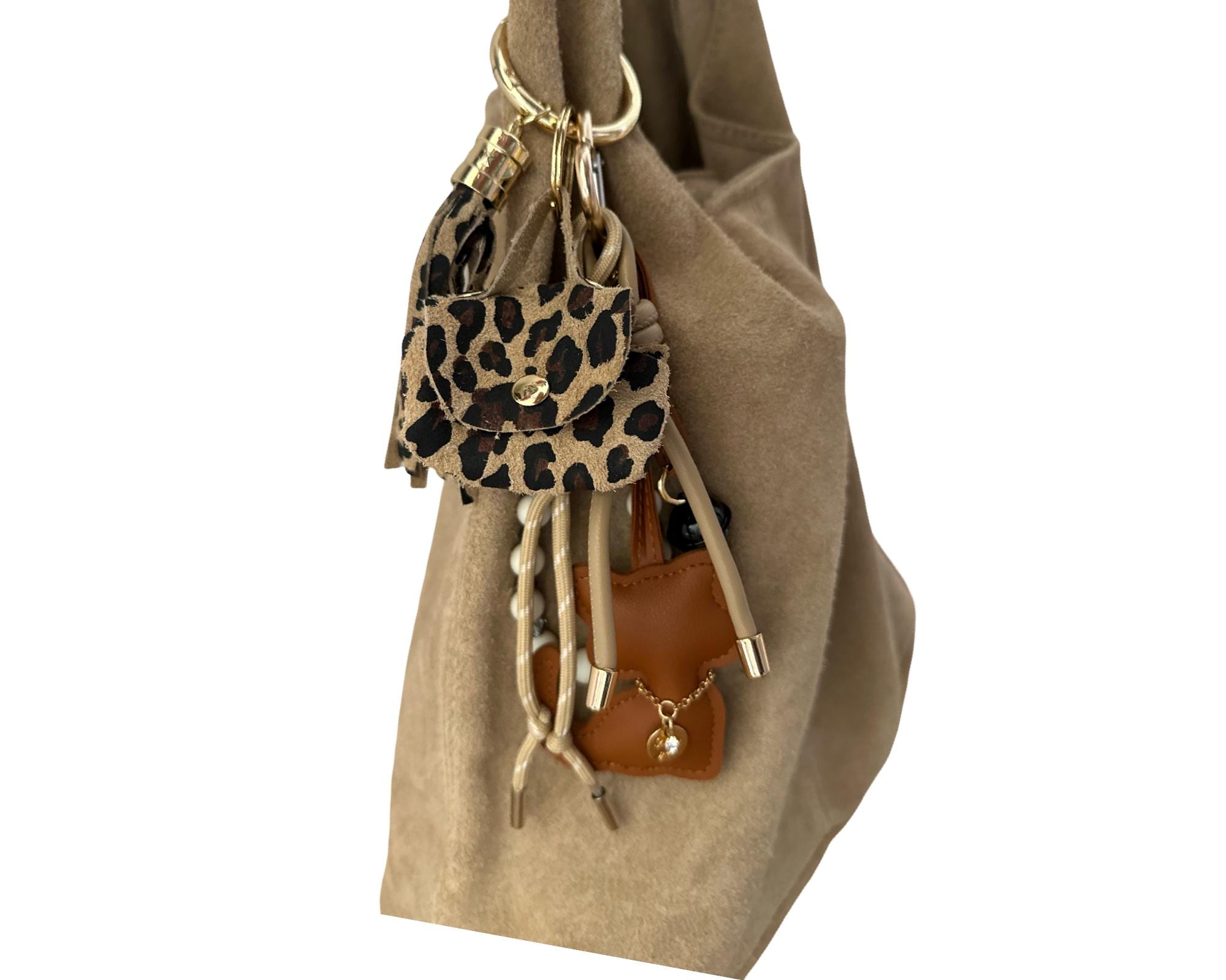 Hobo Tasche aus Veloursleder – taupe sand beige khaki | Lässig, stylisch & praktisch