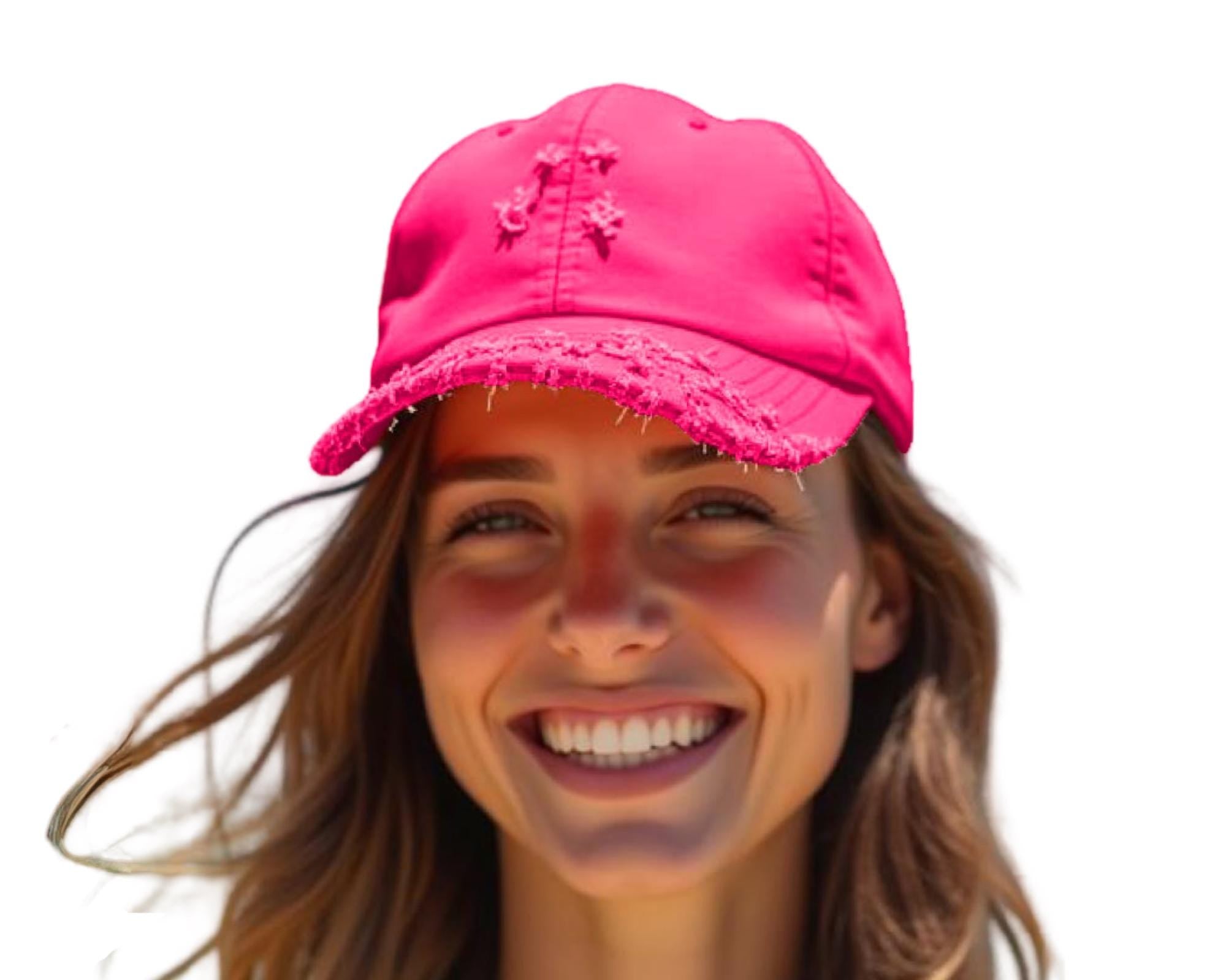 Basecap distressed pink | Baseball Kappe im used Look rosa oder beige