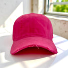 Basecap distressed pink | Baseball Kappe im used Look rosa oder beige