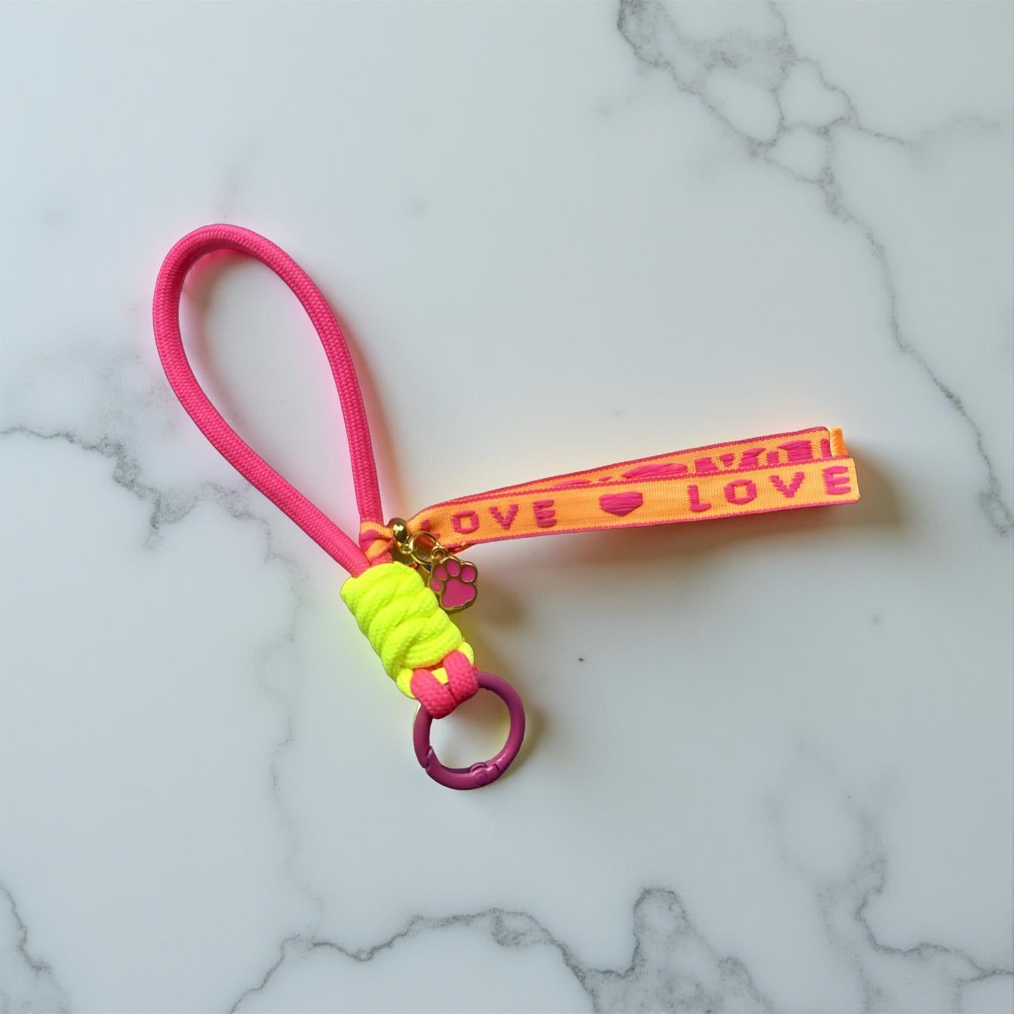 Handyketten in leuchtenden Neon Farben mit Anhänger & Adapter