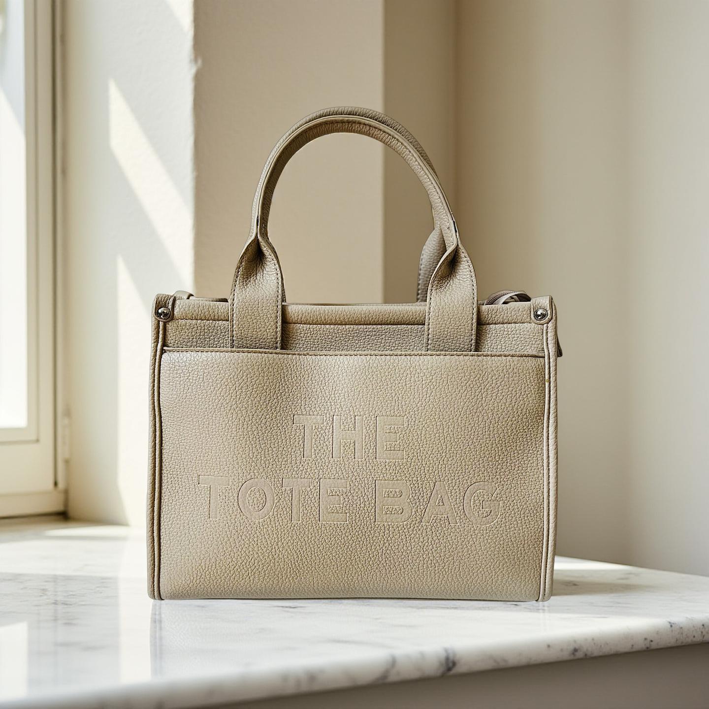 Tasche The Tote Bag | beige Handtasche mit Henkeln und Schulterriemen