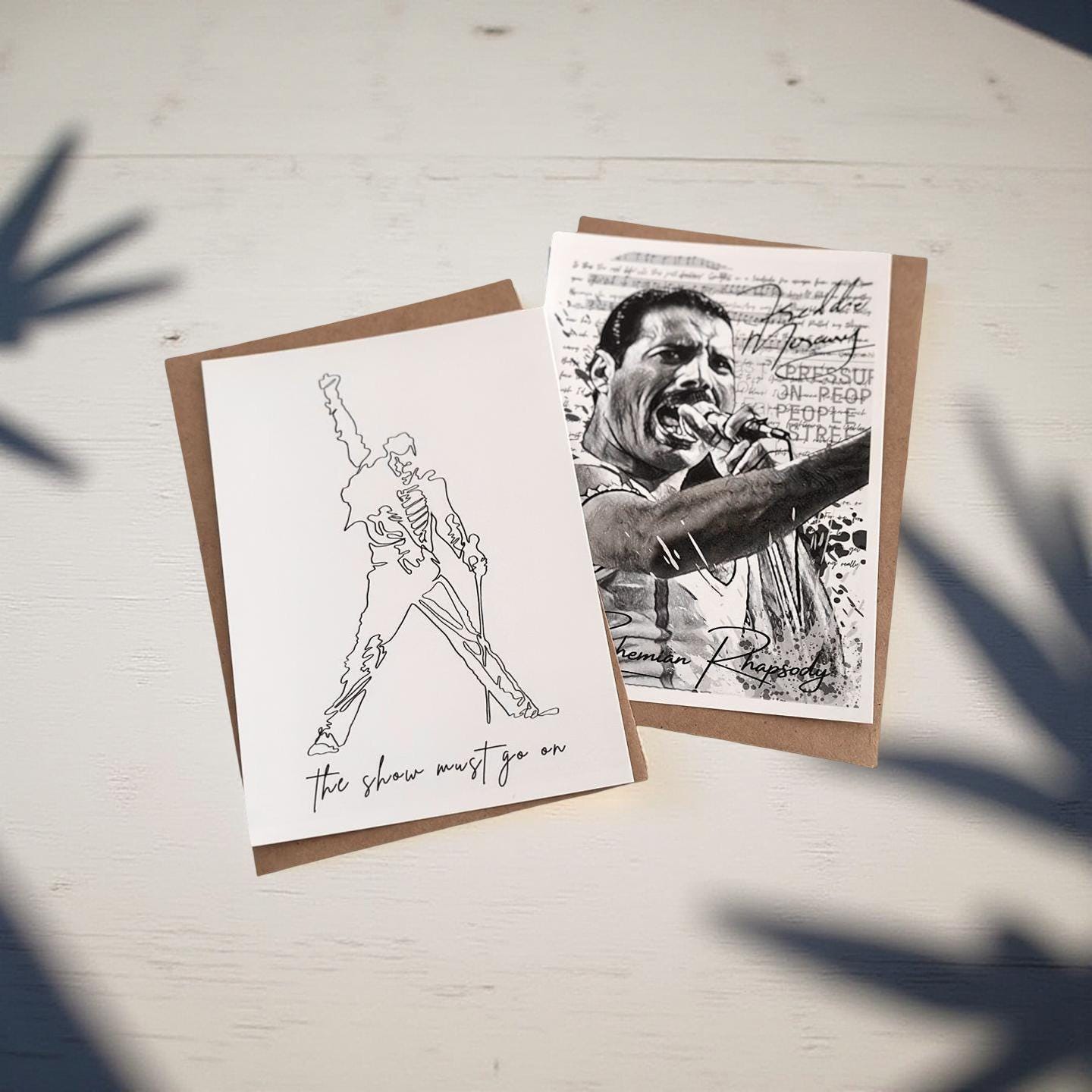 Freddie Mercury Karten Set | Art Cards - Karten Set 2 Stück