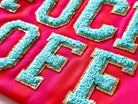 Knallbunte Kosmetiktaschen | Schminktasche | Fuck off, Smile, Happy | Schrift neon pink, neon grün und türkis